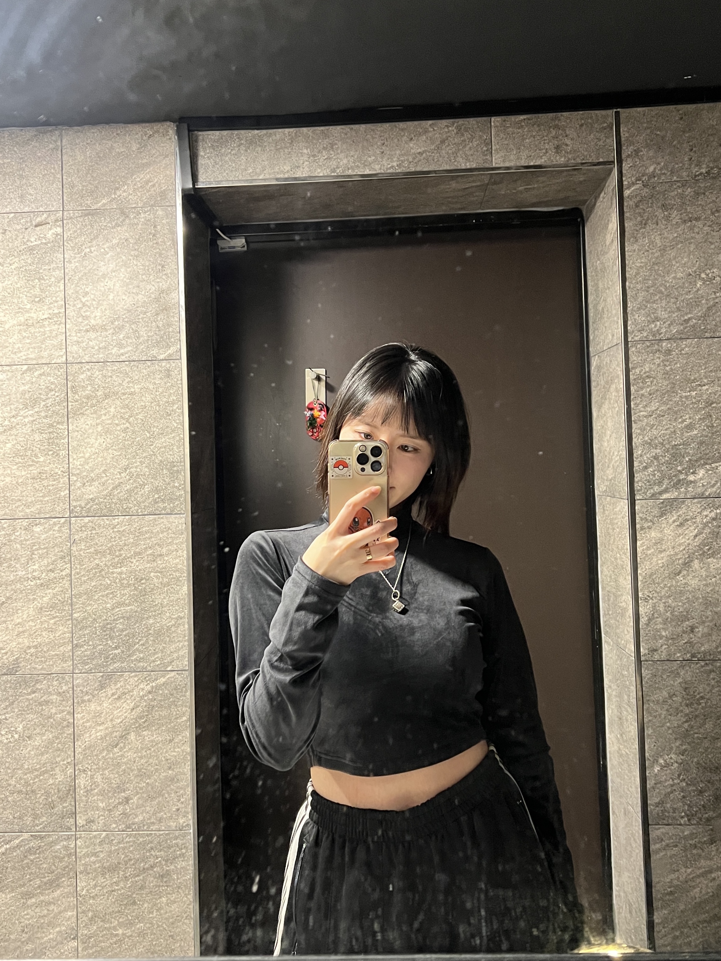 Needles x LHP H.D. Track Pants Poly Smooth Black White, (W) Adidas Velvet Crop Top Black - US Sizing 착용 스타일 - 1