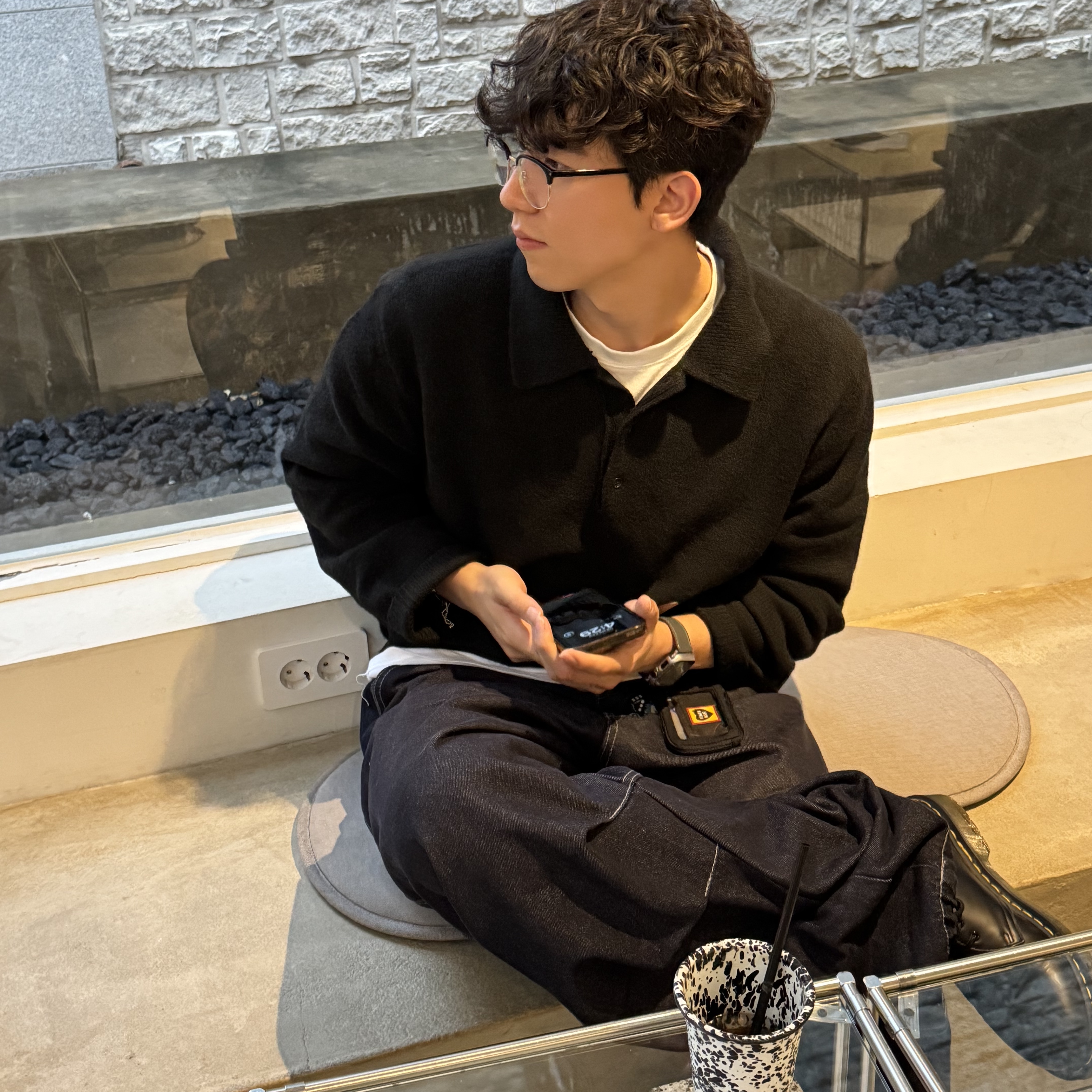 Dr. Martens 1461 Smooth Black, Human Made Military Card Case Black 착용 스타일