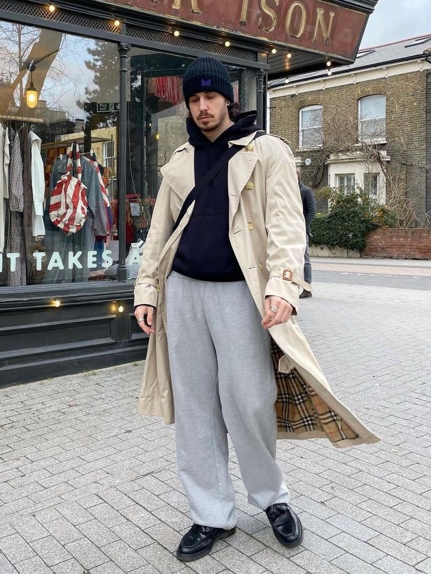 RWB Fender Line Rivet Hoodie Black, Siyazu SIOT4116 Maxi Trench Coat Camel Beige 착용 스타일 - 5
