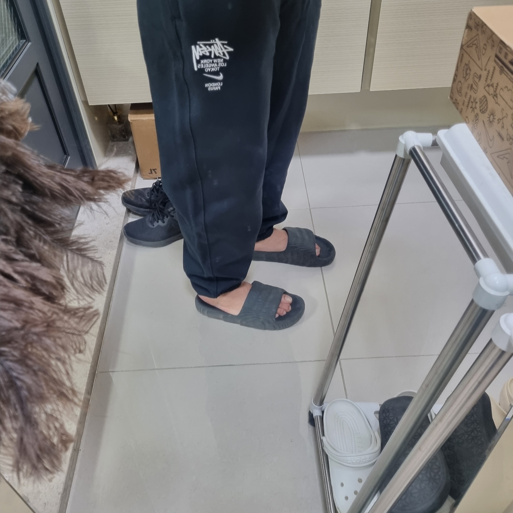 Nike x Stussy NRG ZR Fleece Pants Black - US/EU 착용 스타일 - 4