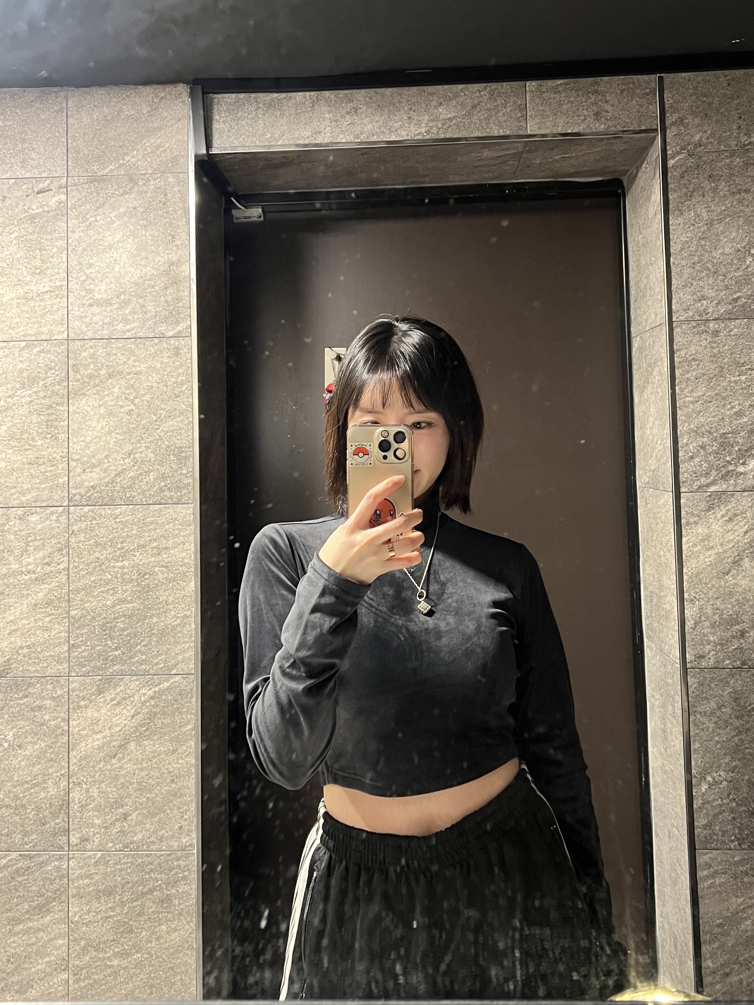Needles x LHP H.D. Track Pants Poly Smooth Black White, (W) Adidas Velvet Crop Top Black - US Sizing 착용 스타일 - 2