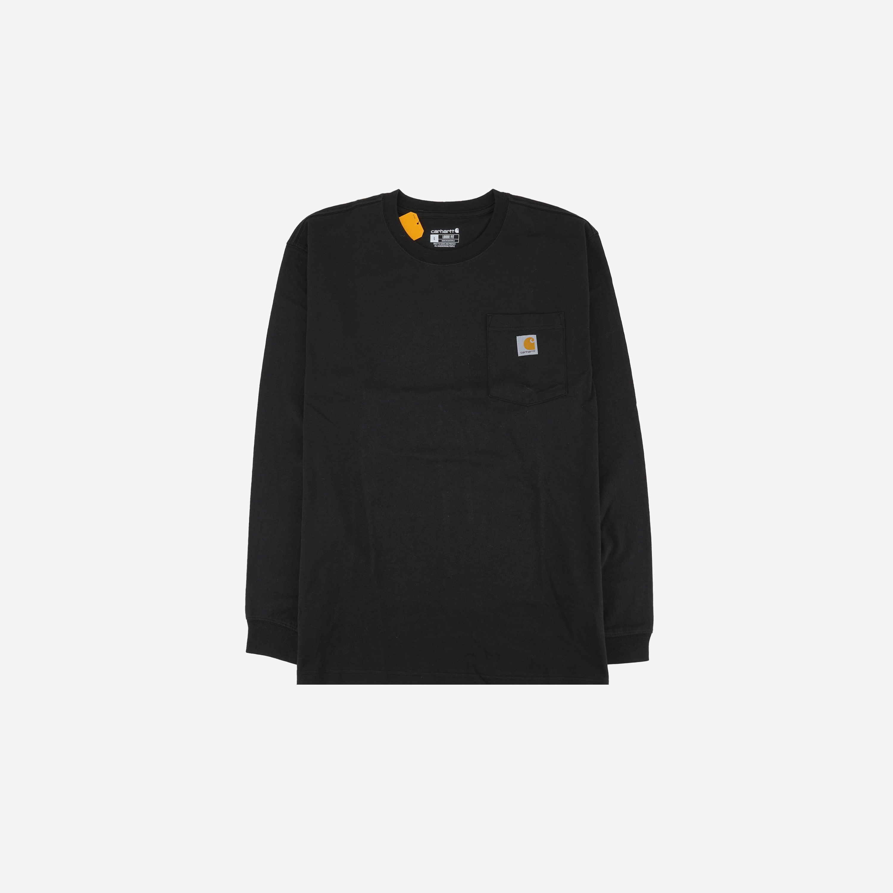 Carhartt Loose Fit Heavyweight Regular Long Sleeve Pocket T-Shirt Black