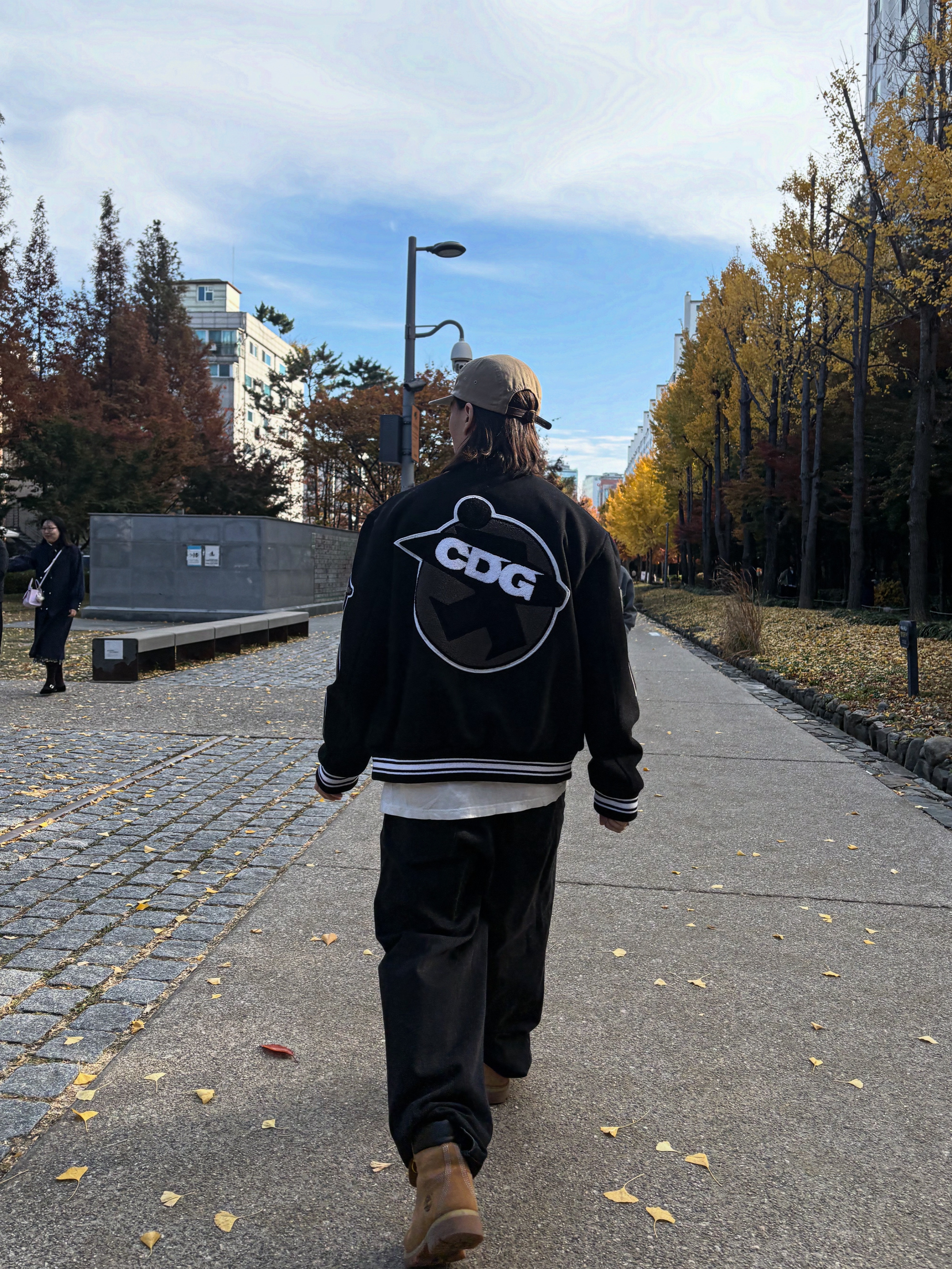 Stussy x CDG Varsity Jacket, Supreme Washed Chino Twill Camp Cap Tan - 24FW 착용 스타일