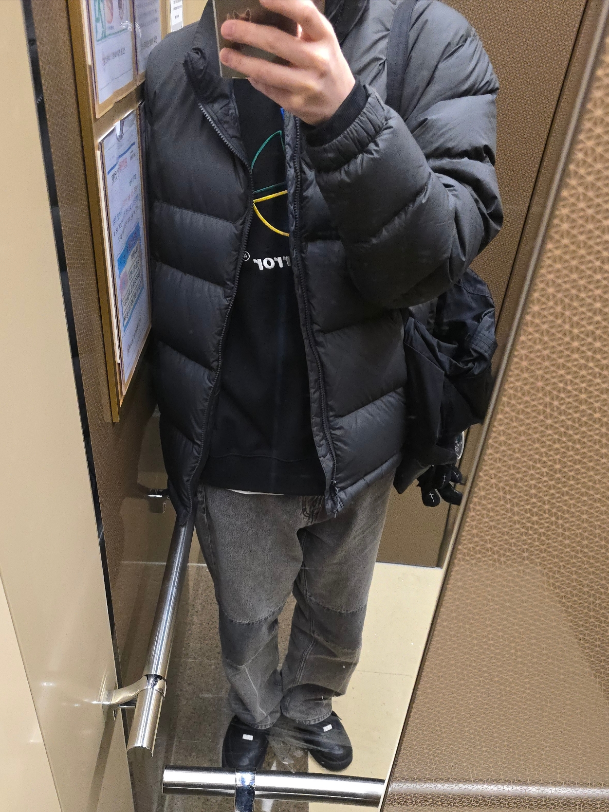 Porter Mile Knapsack Black 착용 스타일