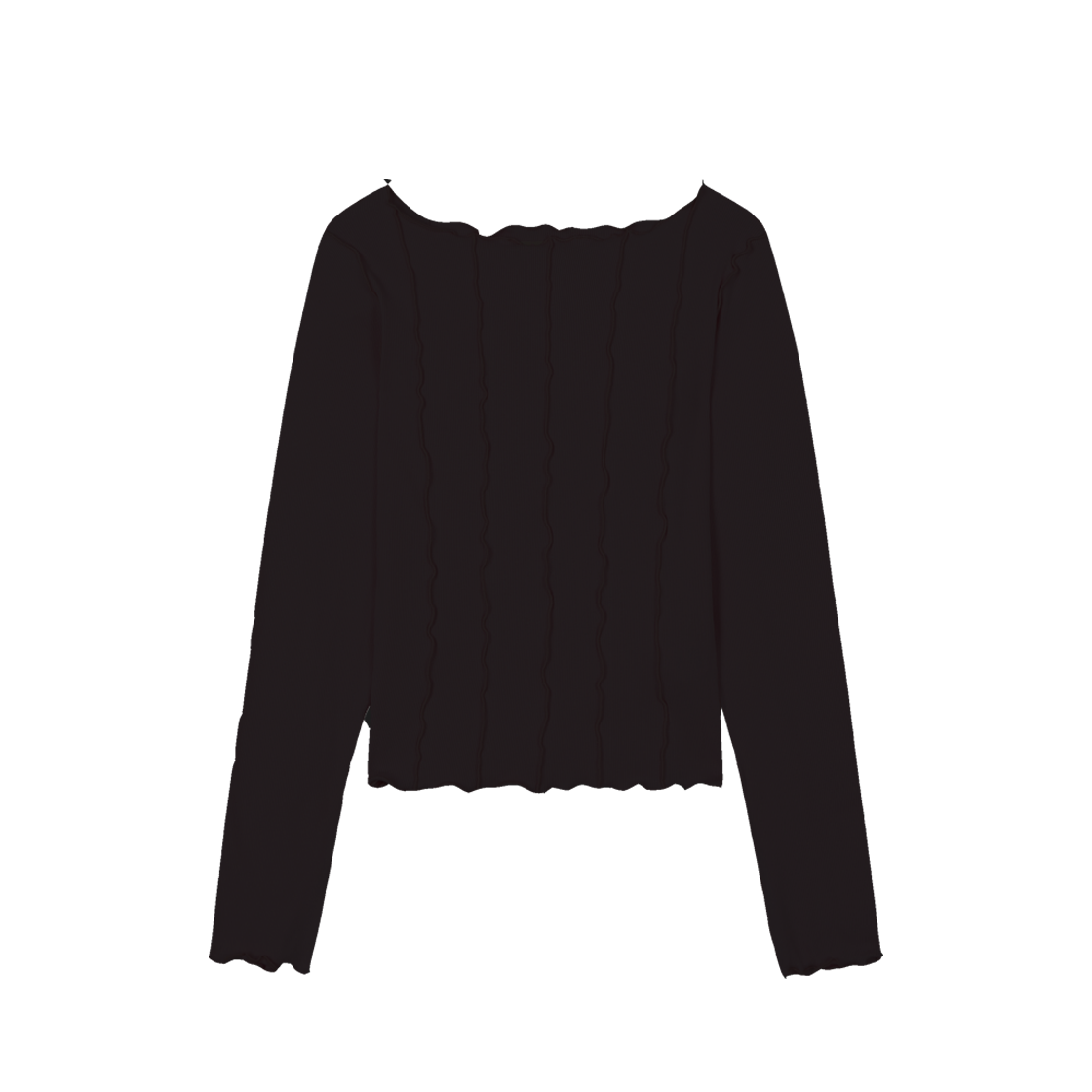 네이비 웨이브 슬림 티셔츠 블랙(Neib Wave Slim T-shirt Black)