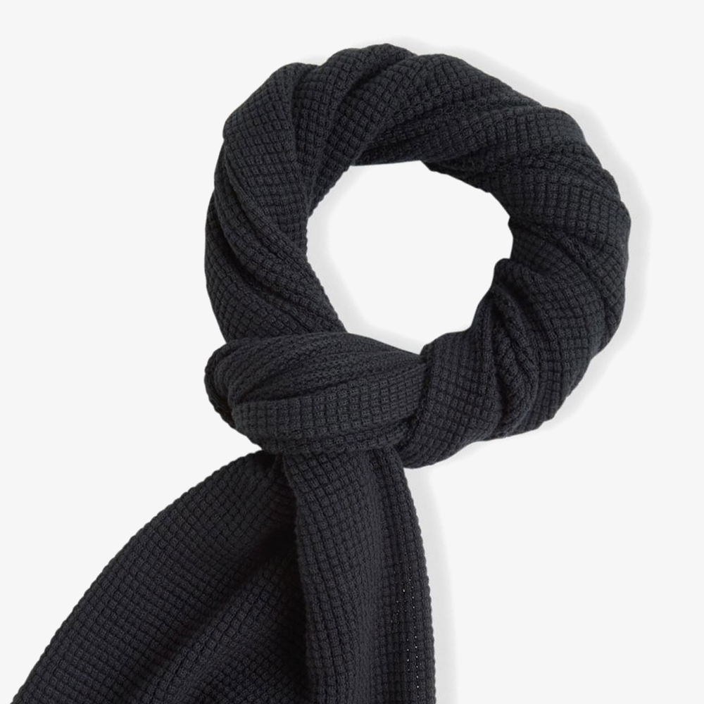 프레드페리 와플 니트 코튼 스카프 블랙(Fred Perry Waffle Knit Scarf Black) - 2