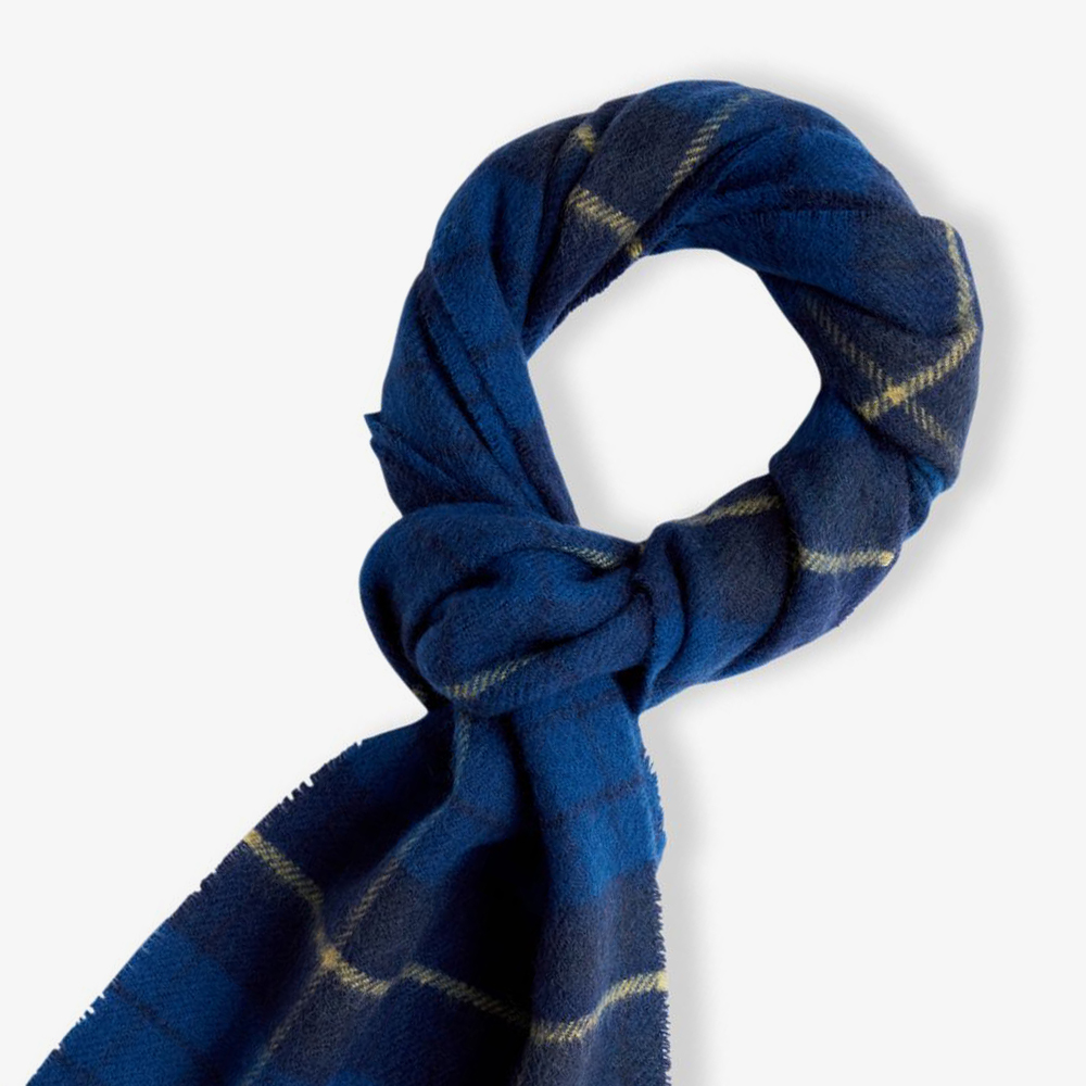 프레드페리 램스울 타탄 스카프 네이비(Fred Perry Lambswool Tartan Scarf Navy) - 2