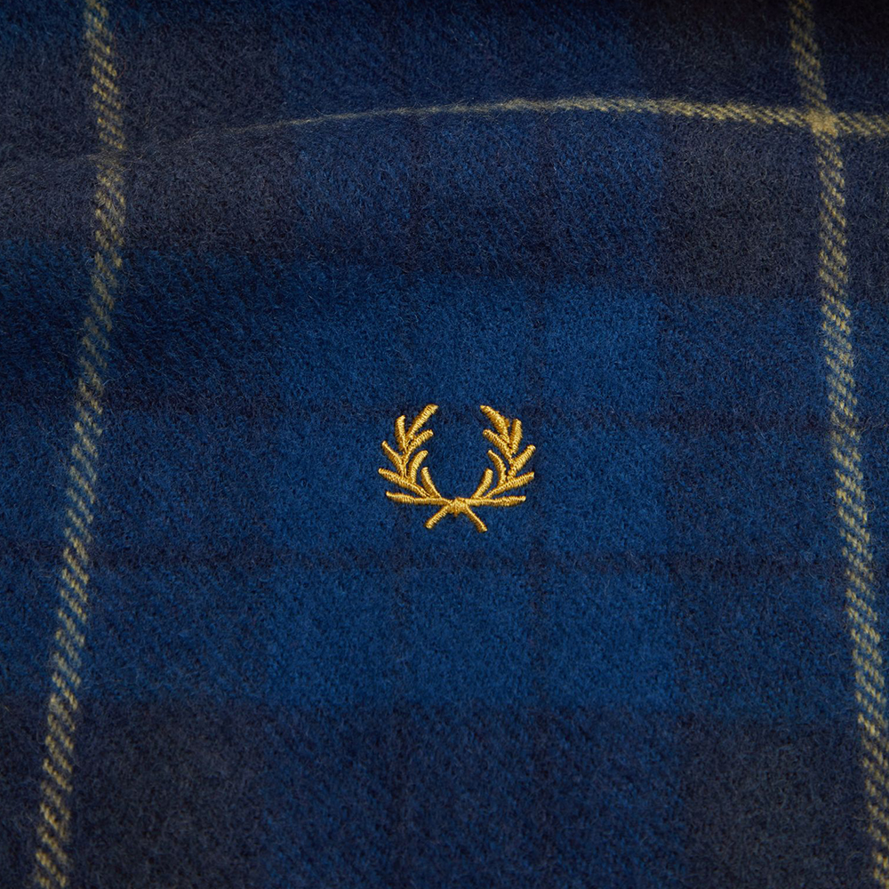프레드페리 램스울 타탄 스카프 네이비(Fred Perry Lambswool Tartan Scarf Navy) - 4
