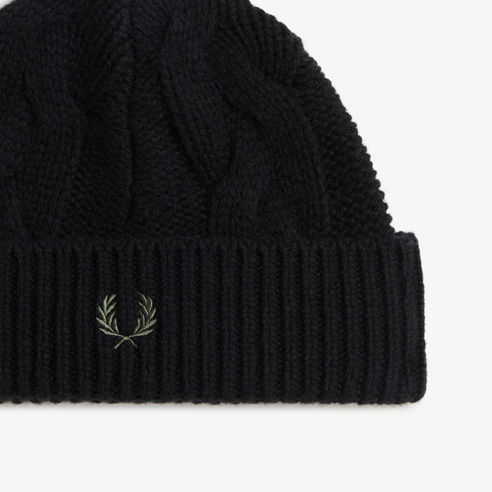 프레드페리 램스울 케이블 비니 블랙(Fred Perry Lambswool Cable Beanie Black) - 3