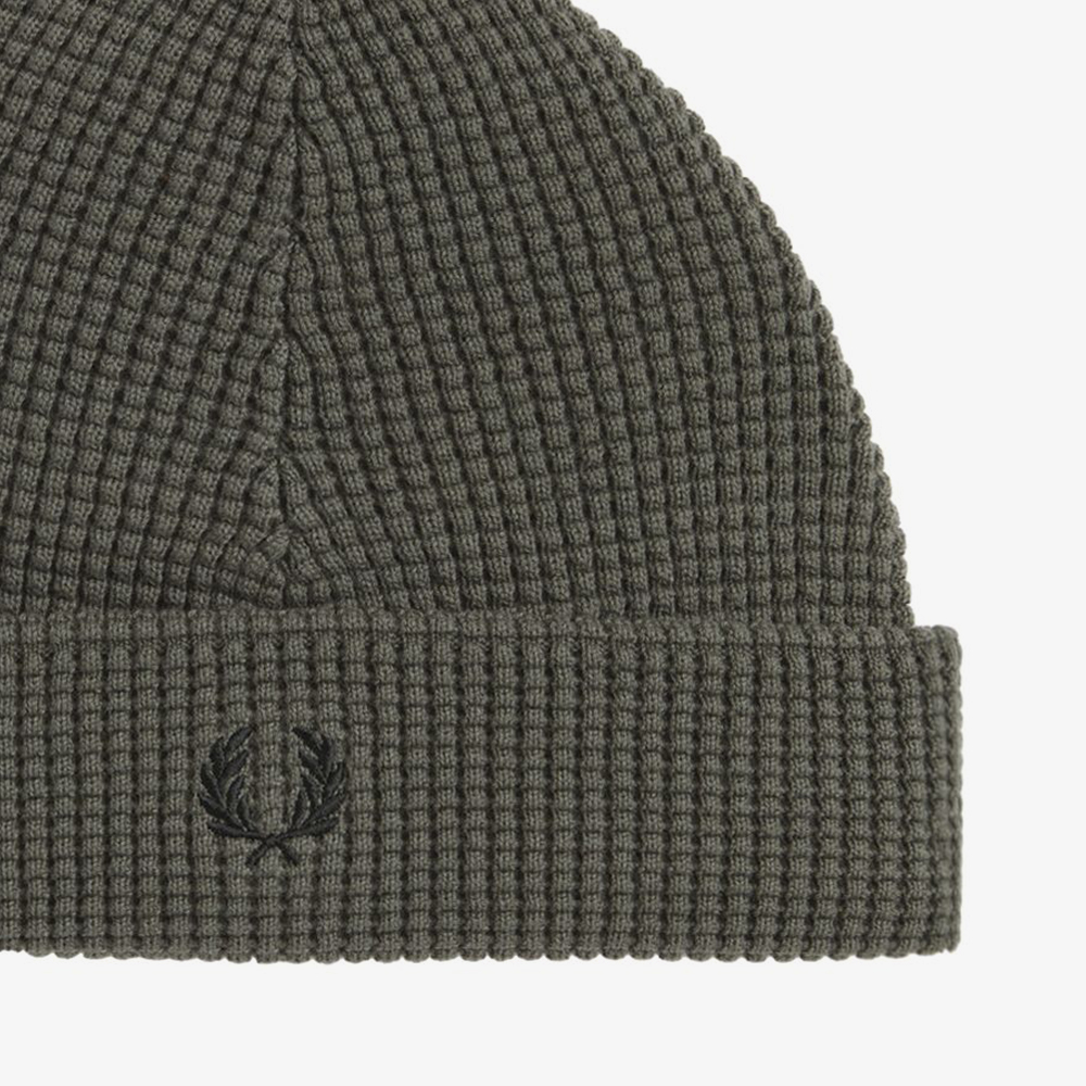 프레드페리 와플 니트 코튼 비니 필드그린(Fred Perry Waffle Knit Beanie Field Green) - 3