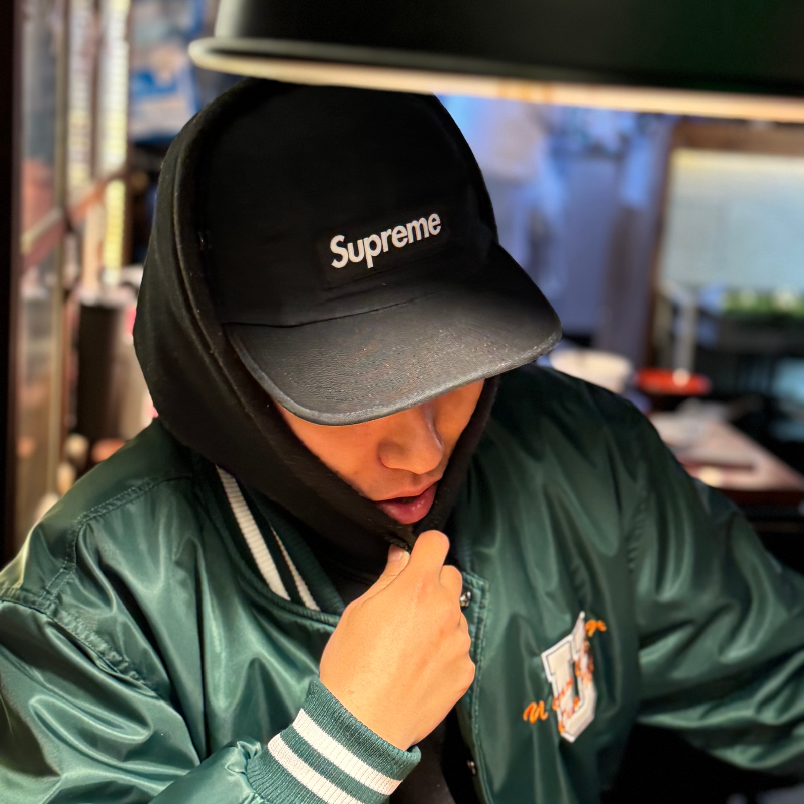 Supreme Military Camp Cap Black - 24FW 착용 스타일