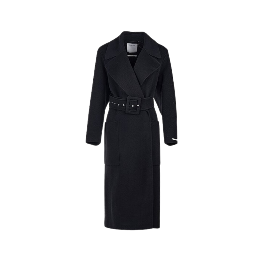 (W) Max Mara Sportmax Bimba Wool Coat Black