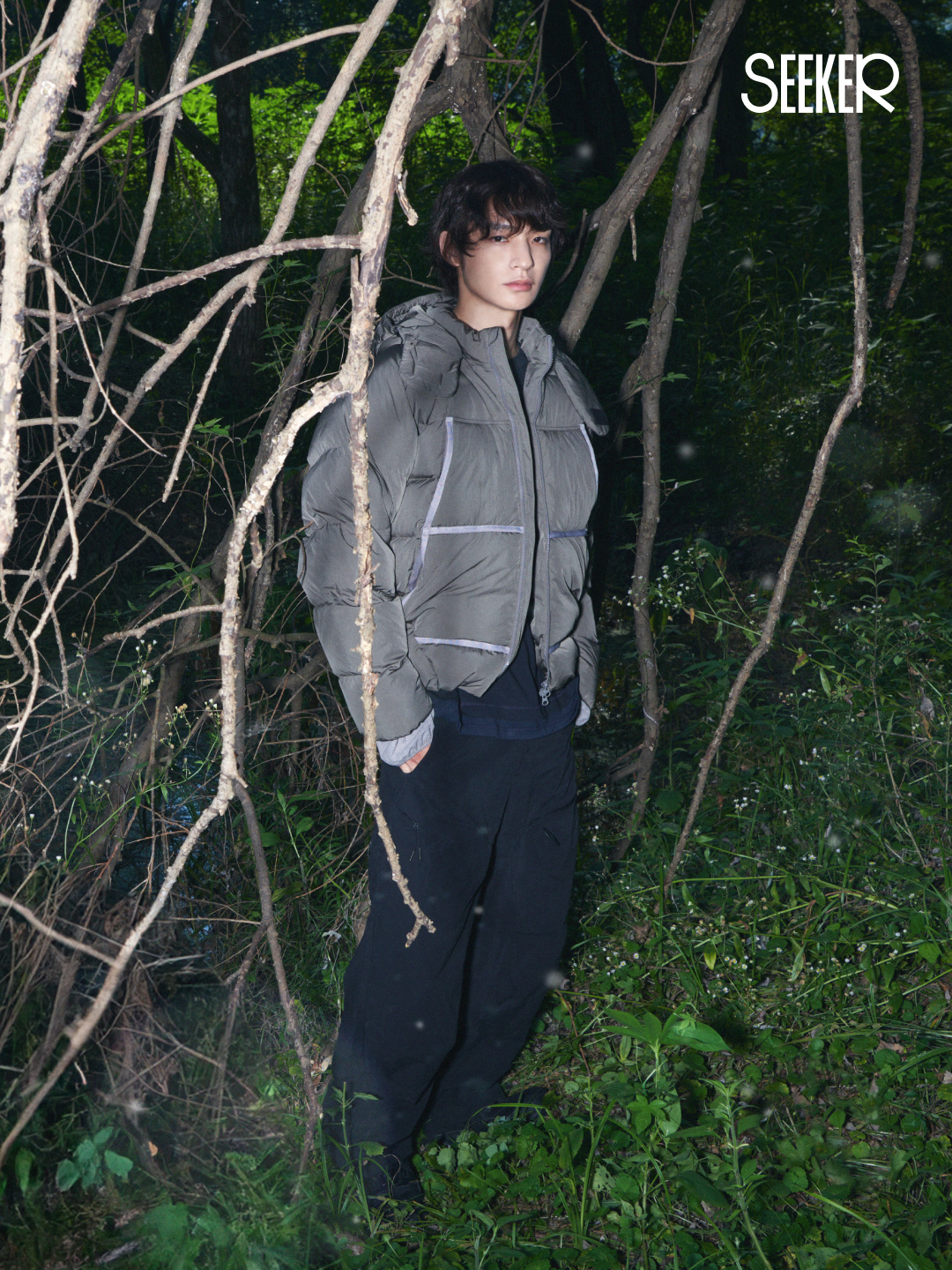 Sansan Gear Fleece Jacket Brown, Sansan Gear Double Adjust Pants Purple Grey 착용 스타일 - 5