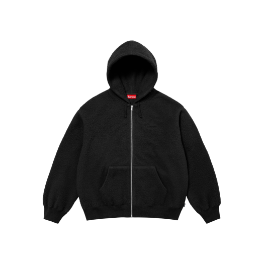 슈프림 브러쉬드 집업 후드 스웨트셔츠 블랙 - 23FW | Supreme