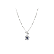 Scudo Blossom Of Snow Flake Blue Stone Necklace [front hook]