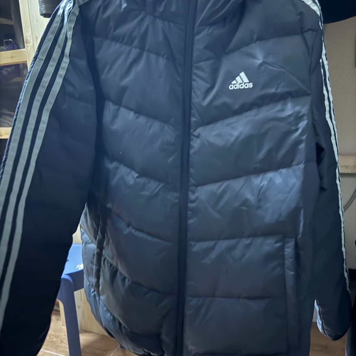 Adidas Sport Performance 3-Stripes Padded Jacket Black - KR Sizing 착용 스타일 - 1