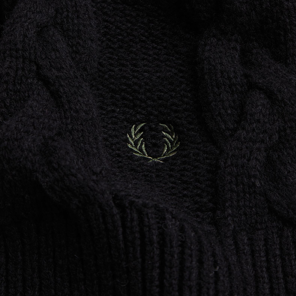 프레드페리 램스울 케이블 스카프 블랙(Fred Perry Lambswool Cable Scarf Black) - 4