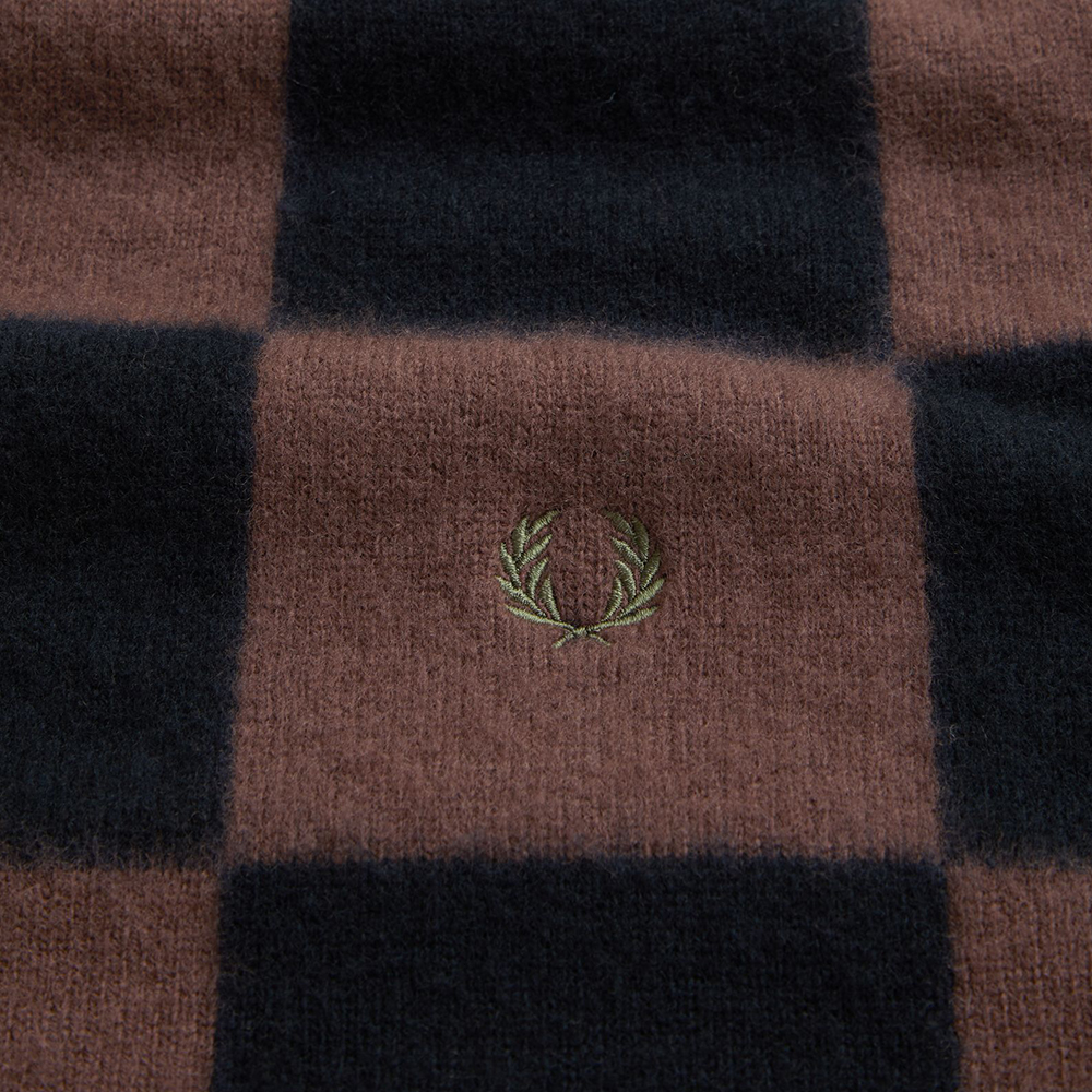프레드페리 체커보드 램스울 스카프 캐링턴로드브릭(Fred Perry Chequerboard Lambswool Scarf Carrington Road Brick) - 4