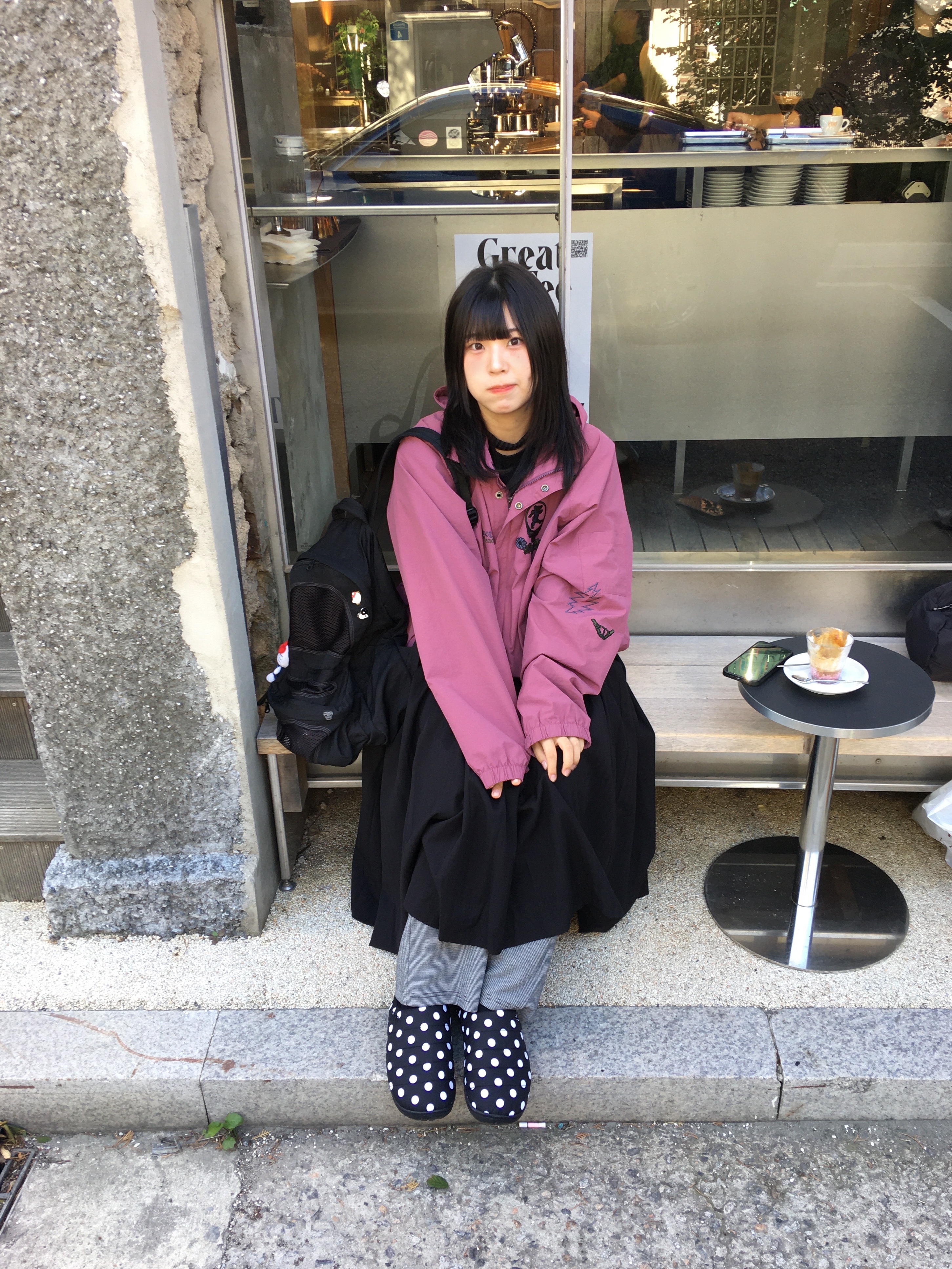 Subu Permanent F-Line Dots, Thisisneverthat x Grateful Dead SYF Wind Jacket Plum 착용 스타일 - 2