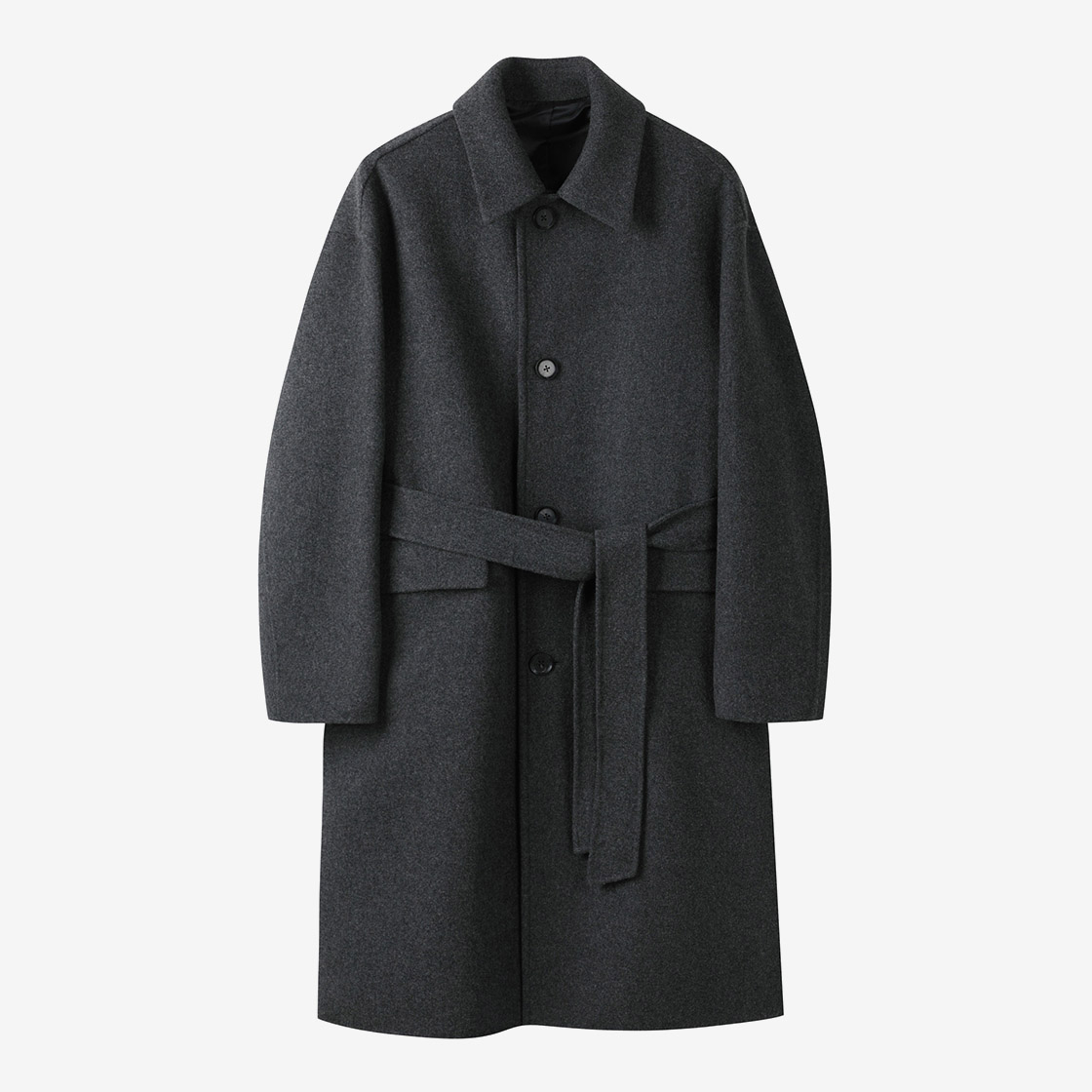 커스텀멜로우 캐시미어 블렌디드 맥 코트 멜란지 그레이(Customellow Online Only Cashmere Blended Mac Coat  Melange Gray)