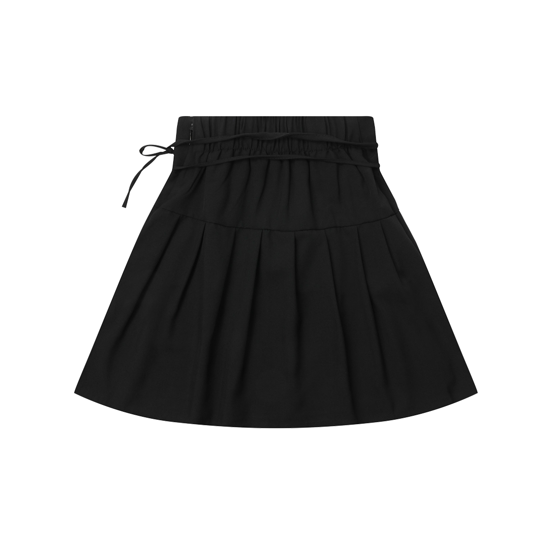 무센트 비마인 뒷밴딩 리본 플리츠 스커트 블랙(MUCENT Bemine Ribbon Pleated Skirt Black) - 2