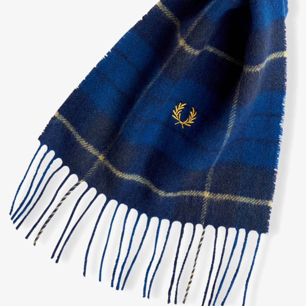 프레드페리 램스울 타탄 스카프 네이비(Fred Perry Lambswool Tartan Scarf Navy) - 3