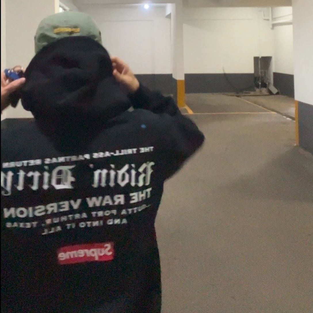 Supreme x UGK Hooded Sweatshirt Black - 24SS 착용 스타일 - 3