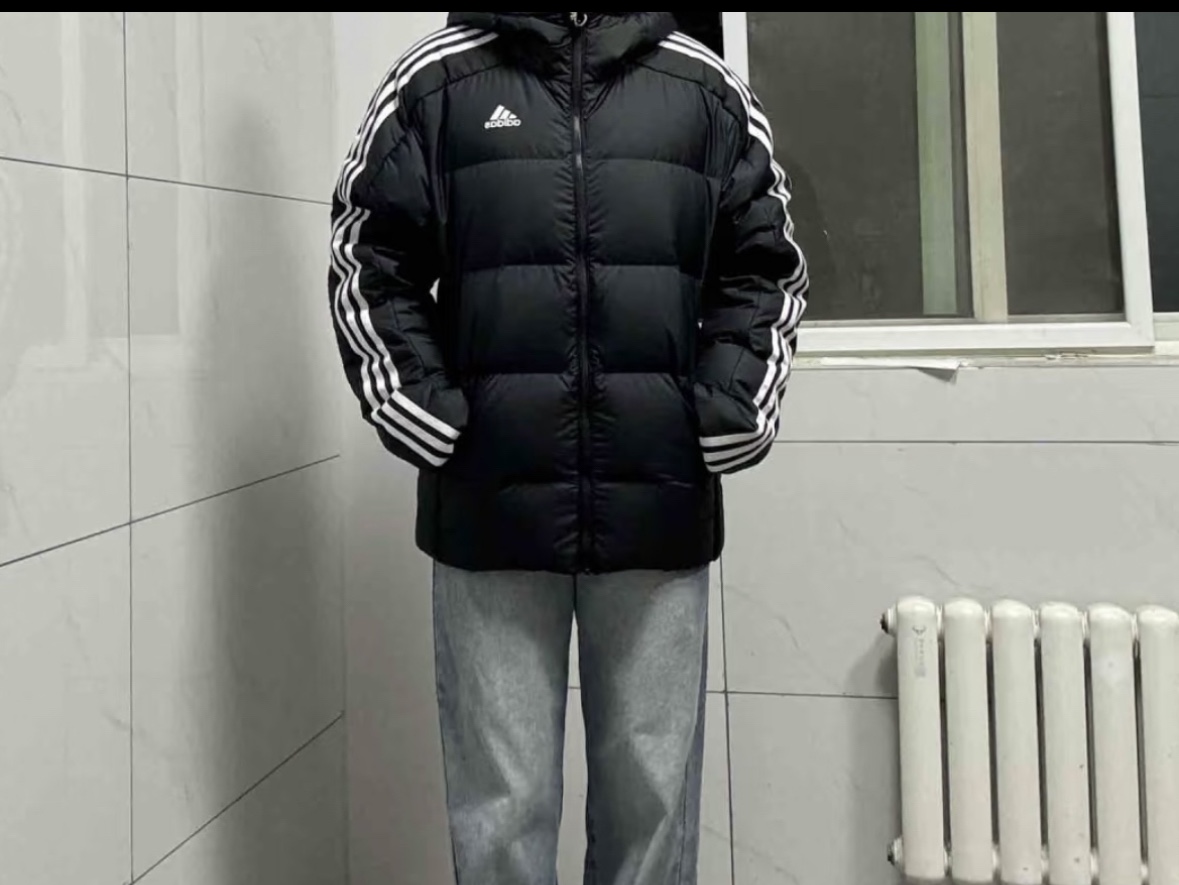Adidas Sport Performance 3-Stripes Padded Jacket Black - KR Sizing 착용 스타일 - 2