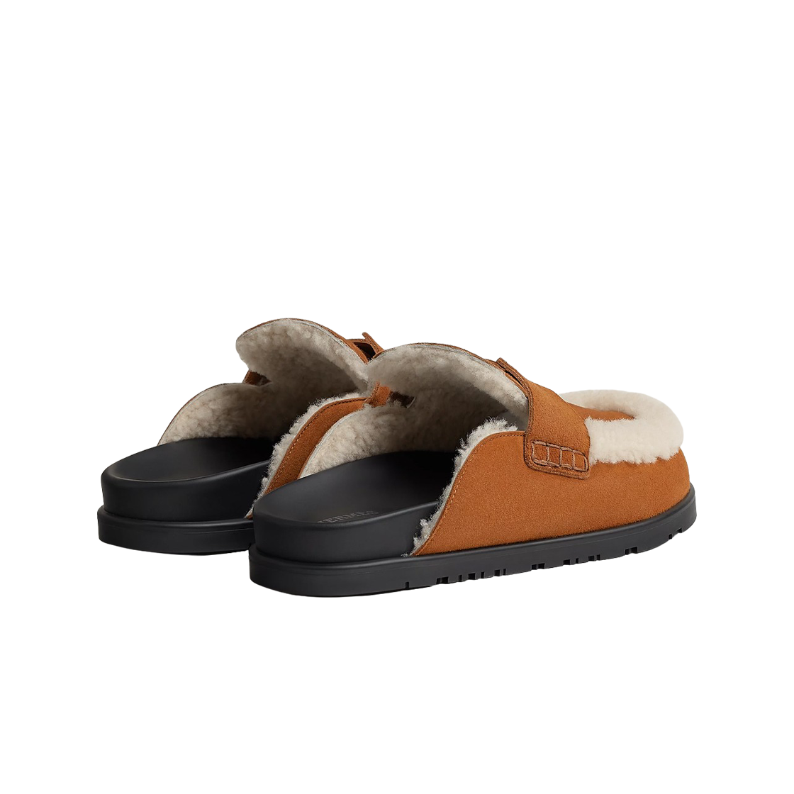 (W) 에르메스 고 뮬 스웨이드 고트스킨 & 나뛰렐 에크류((W) Hermes Go Mule Suede Goatskin & Naturel Ecru) - 3