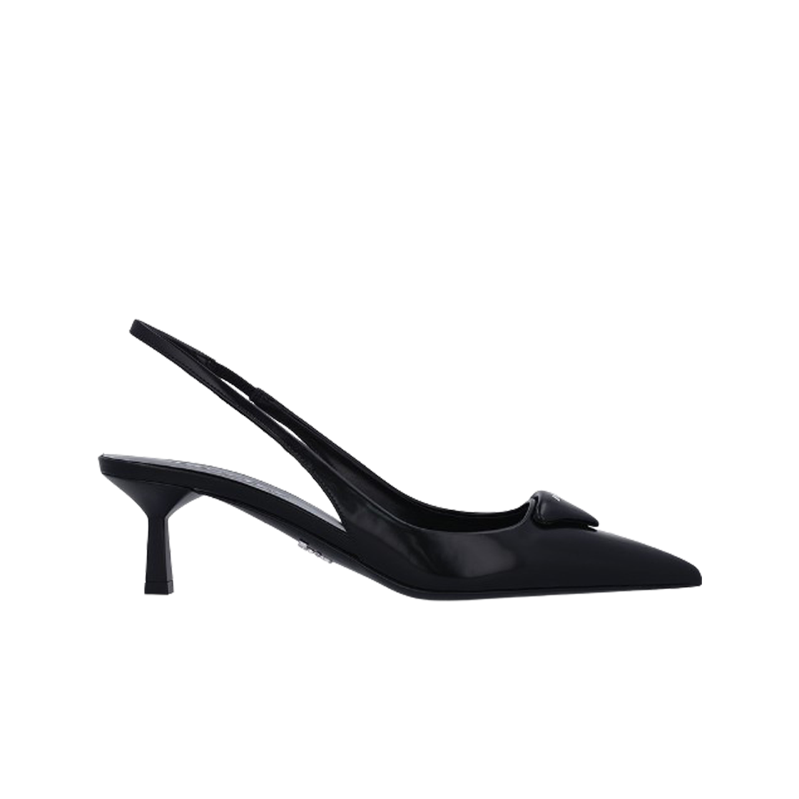 (W) 프라다 브러쉬드 레더 슬링백 펌프 블랙((W) Prada Brushed Leather Slingback Pumps Black)