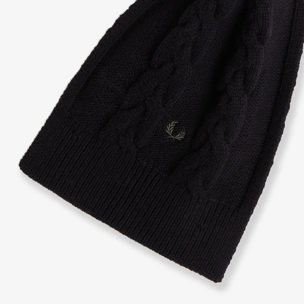 프레드페리 램스울 케이블 스카프 블랙(Fred Perry Lambswool Cable Scarf Black) - 3