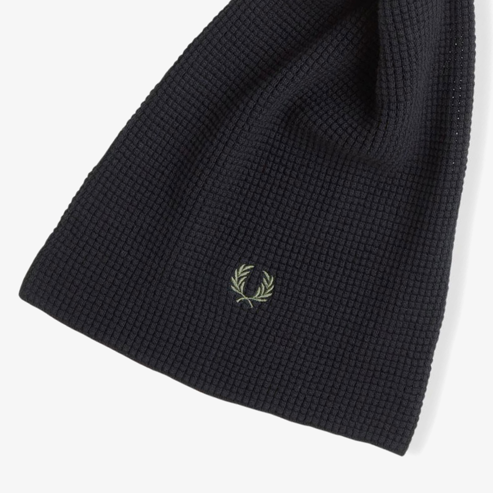 프레드페리 와플 니트 코튼 스카프 블랙(Fred Perry Waffle Knit Scarf Black) - 3