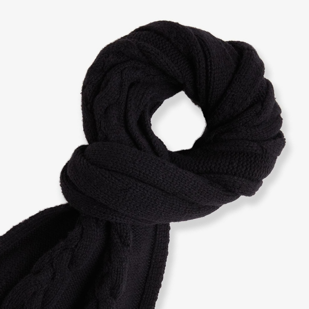 프레드페리 램스울 케이블 스카프 블랙(Fred Perry Lambswool Cable Scarf Black) - 2