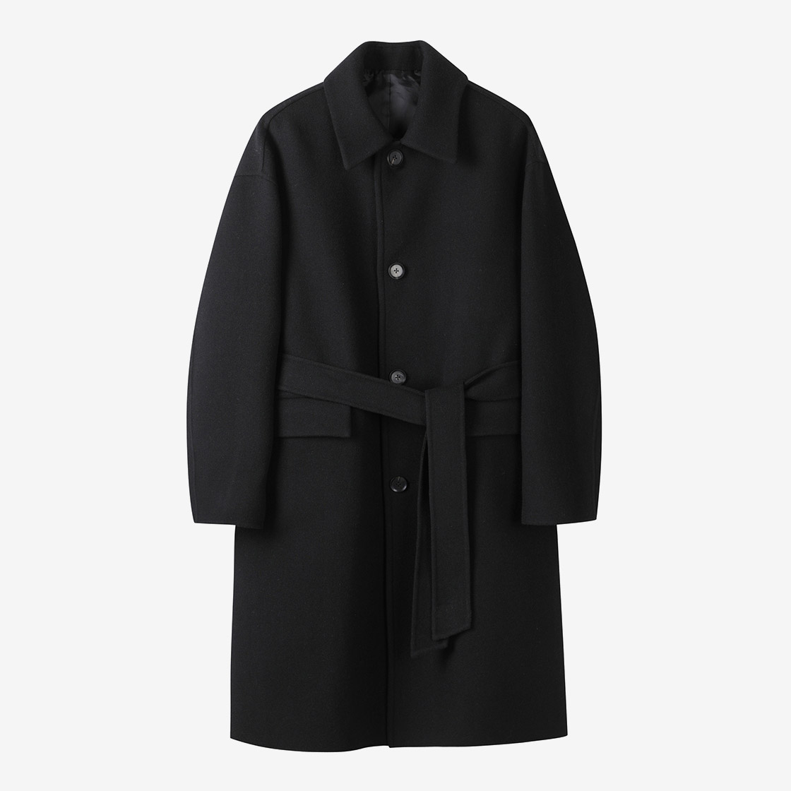 커스텀멜로우 캐시미어 블렌디드 맥 코트 블랙(Customellow Online Only Cashmere Blended Mac Coat Black)