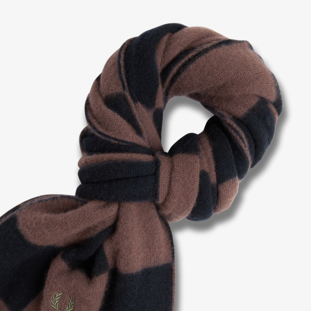 프레드페리 체커보드 램스울 스카프 캐링턴로드브릭(Fred Perry Chequerboard Lambswool Scarf Carrington Road Brick) - 2