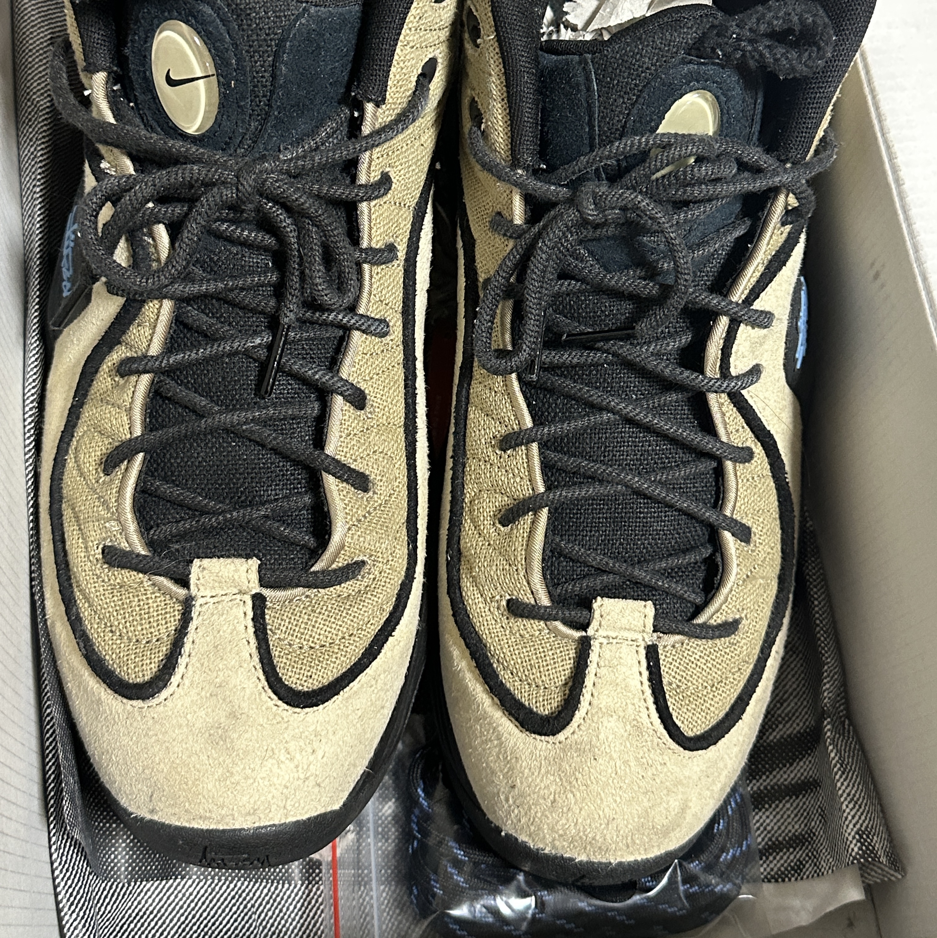 Nike x Stussy Air Penny II Rattan and Limestone 착용 스타일