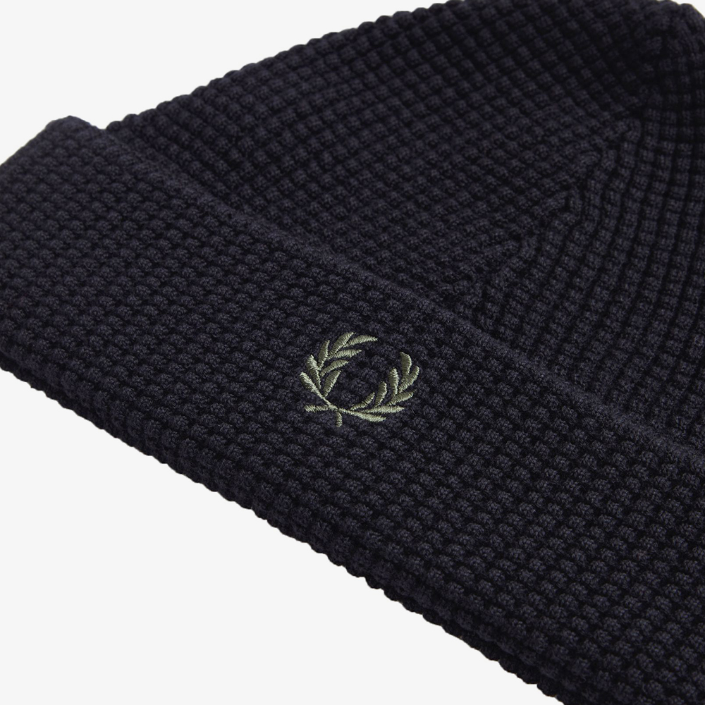 프레드페리 와플 니트 코튼 비니 블랙(Fred Perry Waffle Knit Beanie Black) - 3