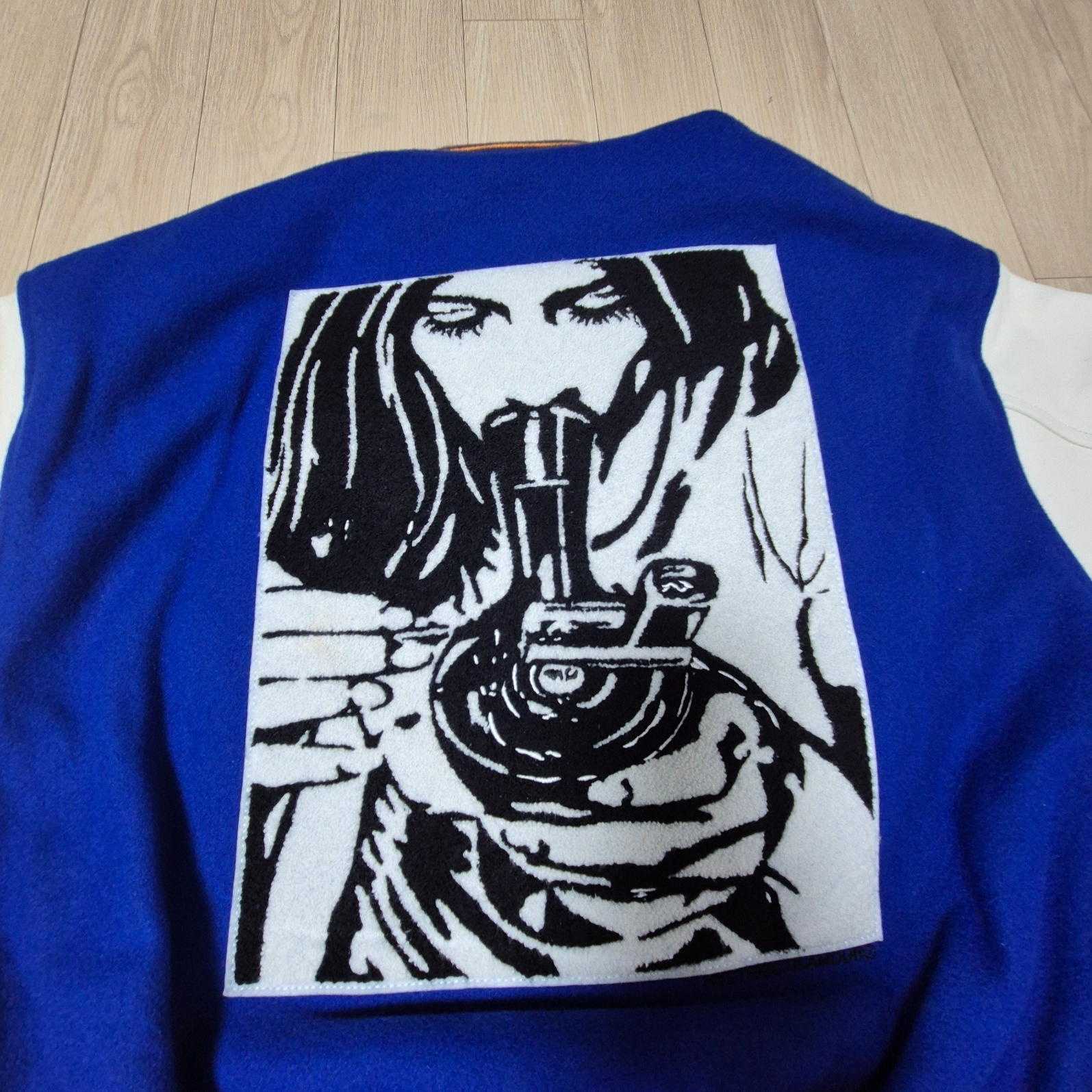 Supreme x Hysteric Glamour Varsity Jacket Blue - 24FW 착용 스타일 - 8