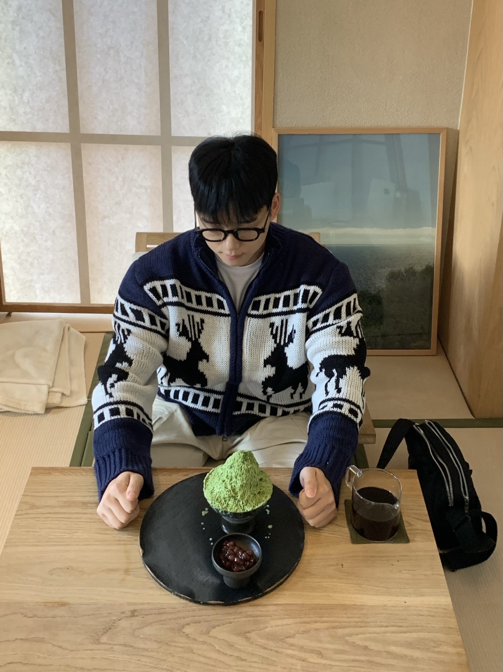 Porter Tanker Shoulder Bag S Black 착용 스타일 - 2