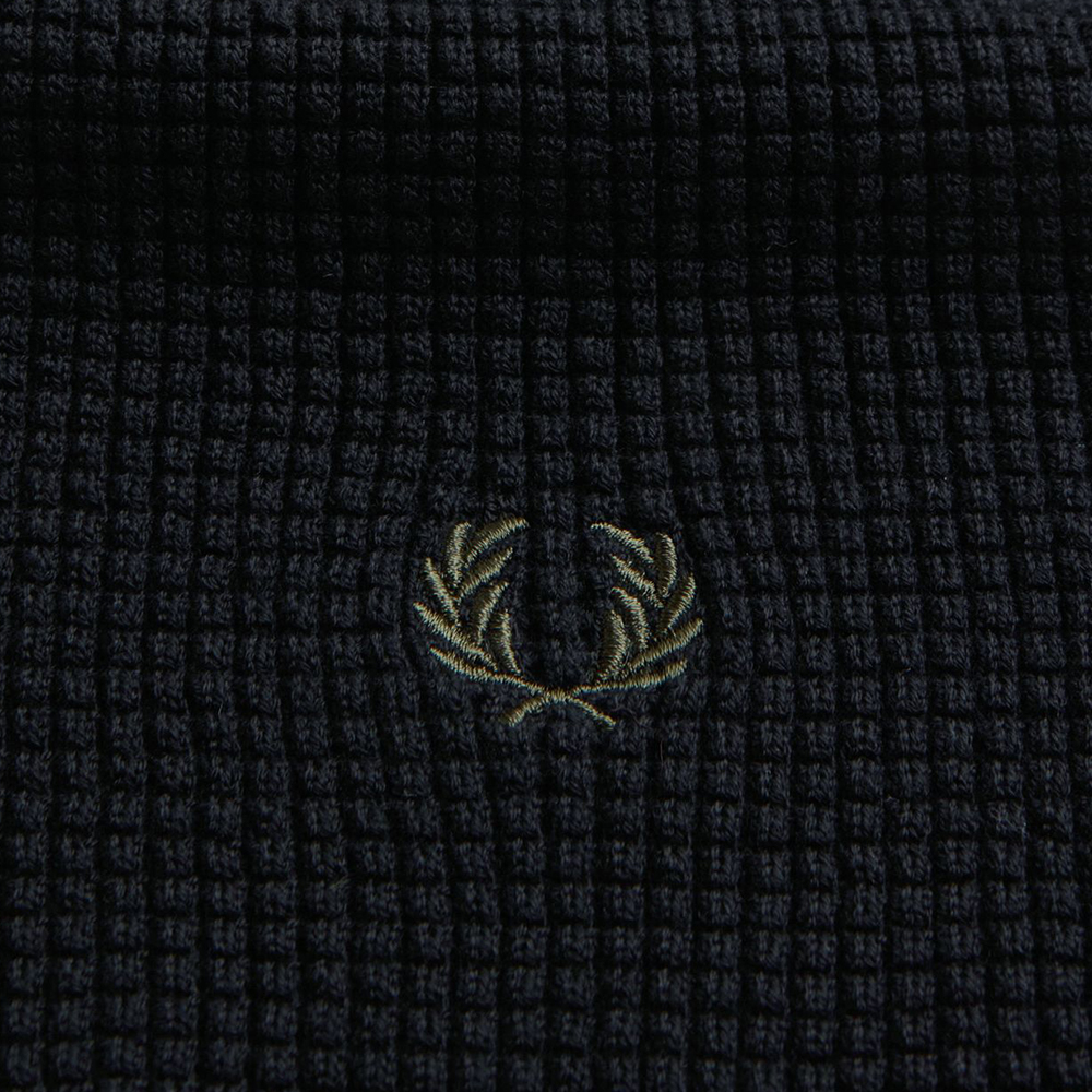 프레드페리 와플 니트 코튼 스카프 블랙(Fred Perry Waffle Knit Scarf Black) - 4