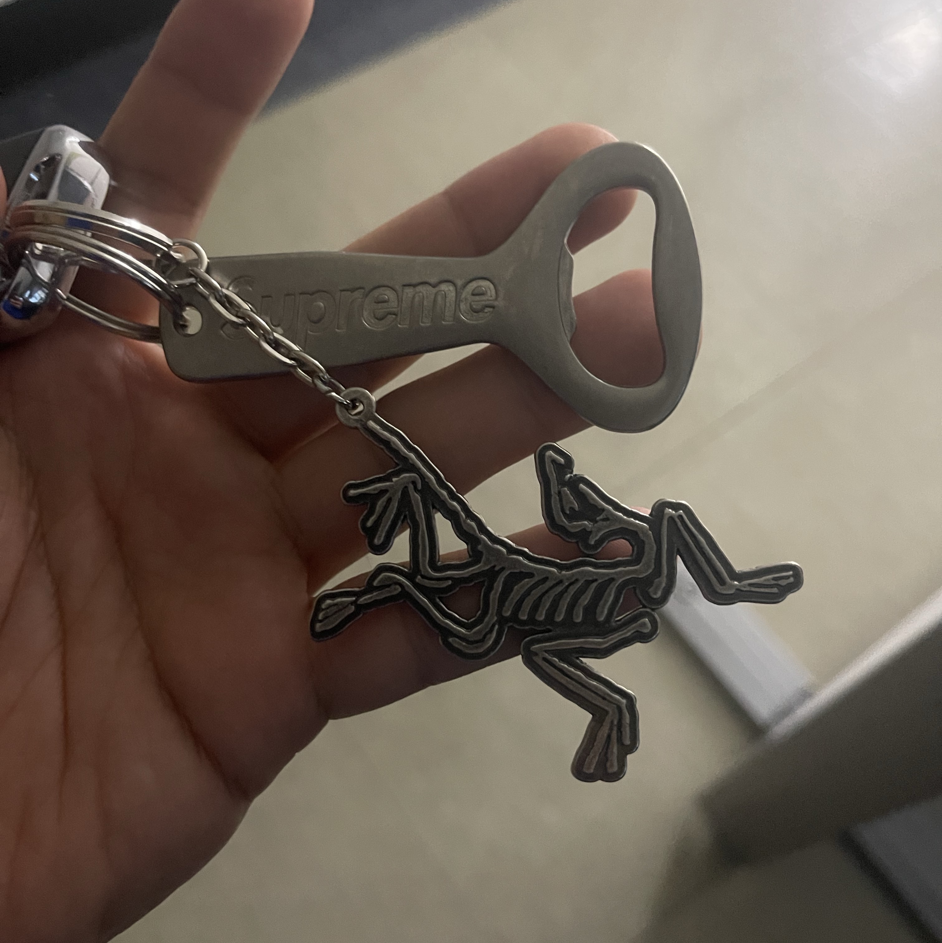 Arc'teryx Keyring Metal, Supreme Bottle Opener Keychain Silver - 24FW 착용 스타일