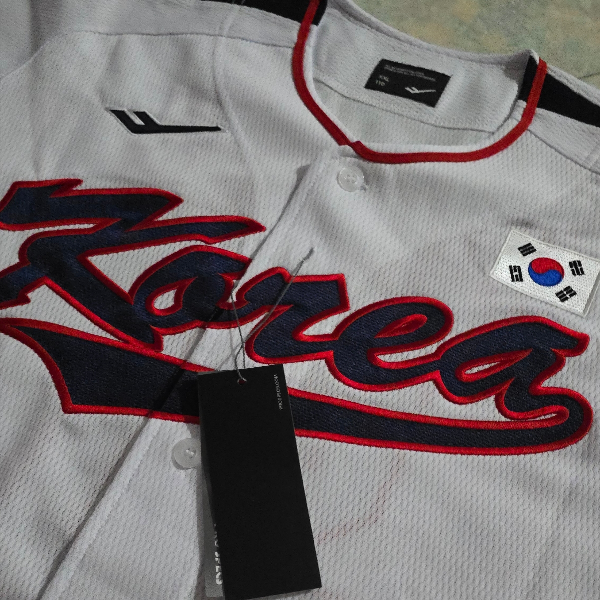 Prospecs Korea Baseball Team Home Jersey White (Non Marking Ver.) 착용 스타일 - 1