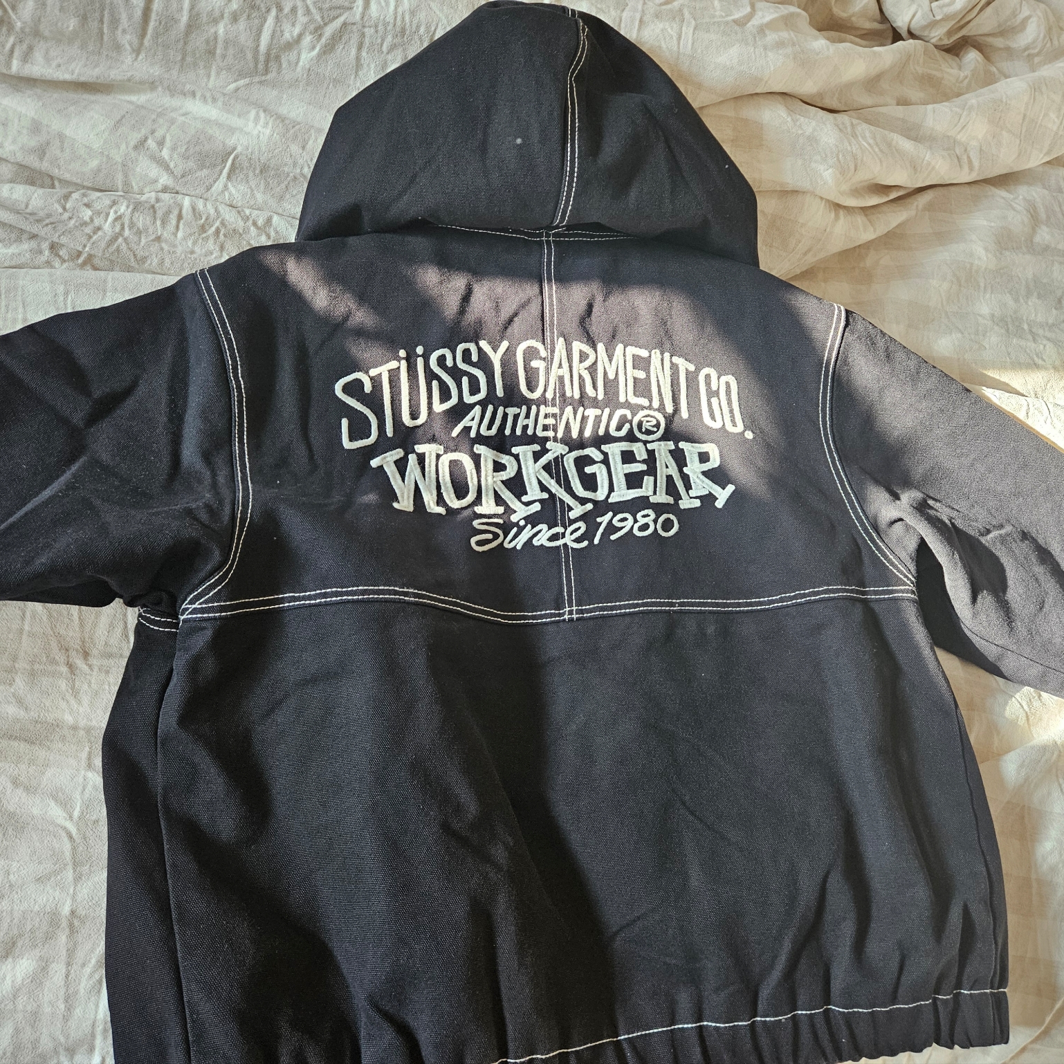 Stussy Work Jacket Contrast Stitch Black 착용 스타일
