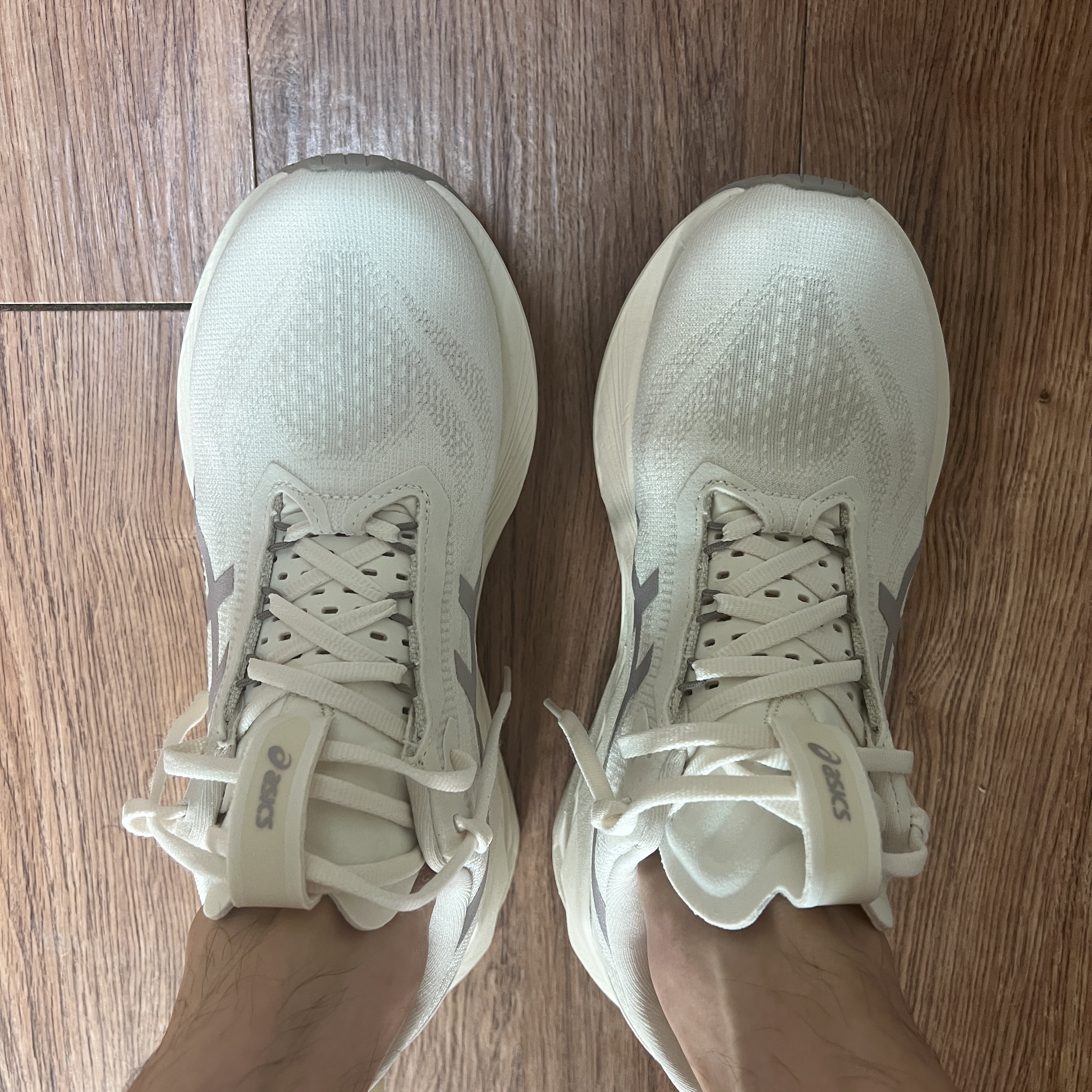 Asics Novablast 4 LE Birch Moonrock 착용 스타일 - 2