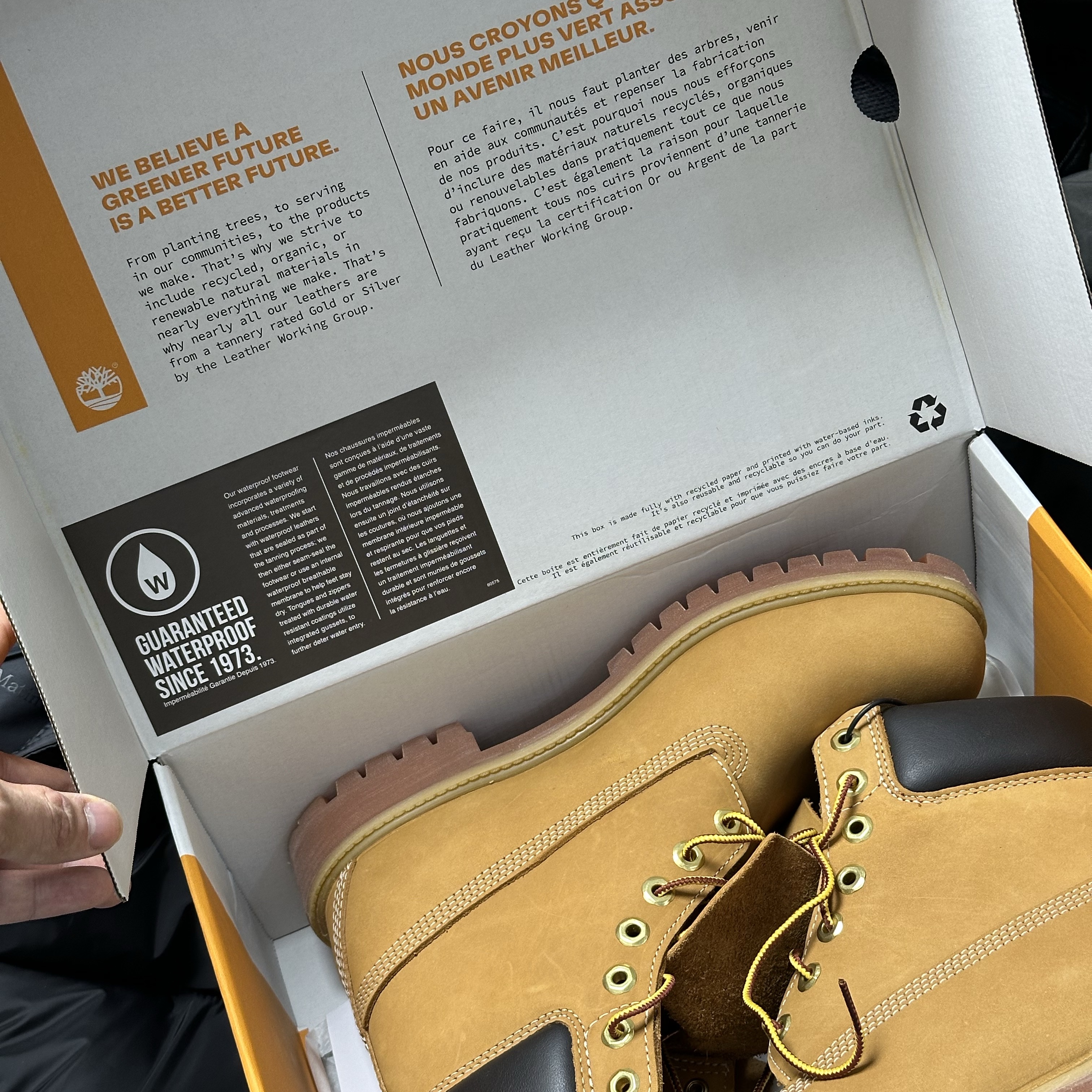 Timberland Premium 6 inch Waterproof Boot Wheat Nubuck - Medium 착용 스타일
