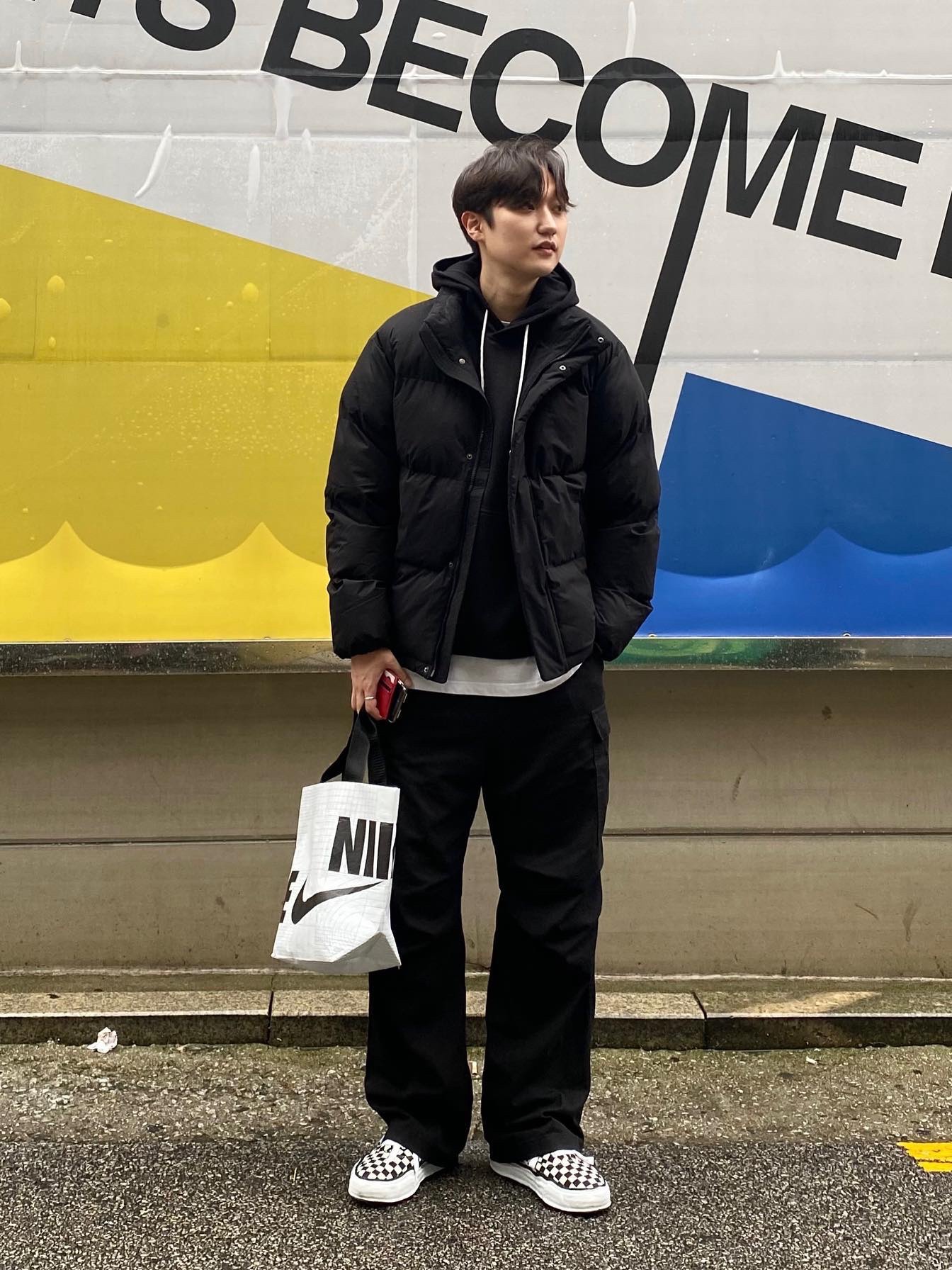 Maison Mihara Yasuhiro Baker OG Sole Canvas Low Cut Sneakers Black White 착용 스타일 - 1