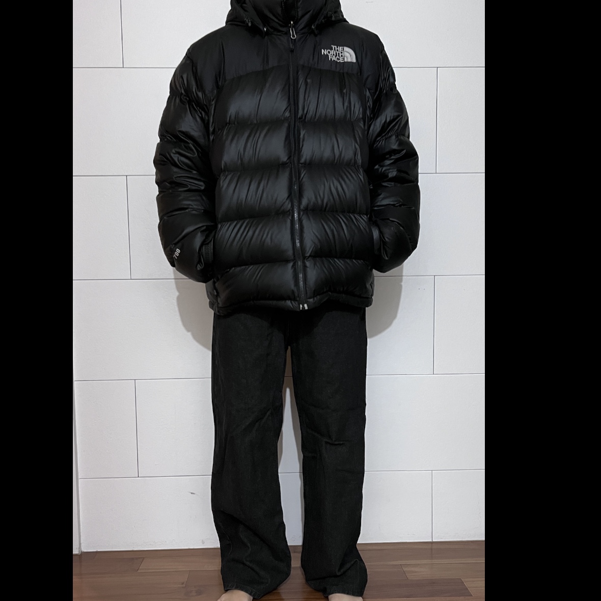 The North Face 1996 Retro Nuptse Jacket Black 착용 스타일