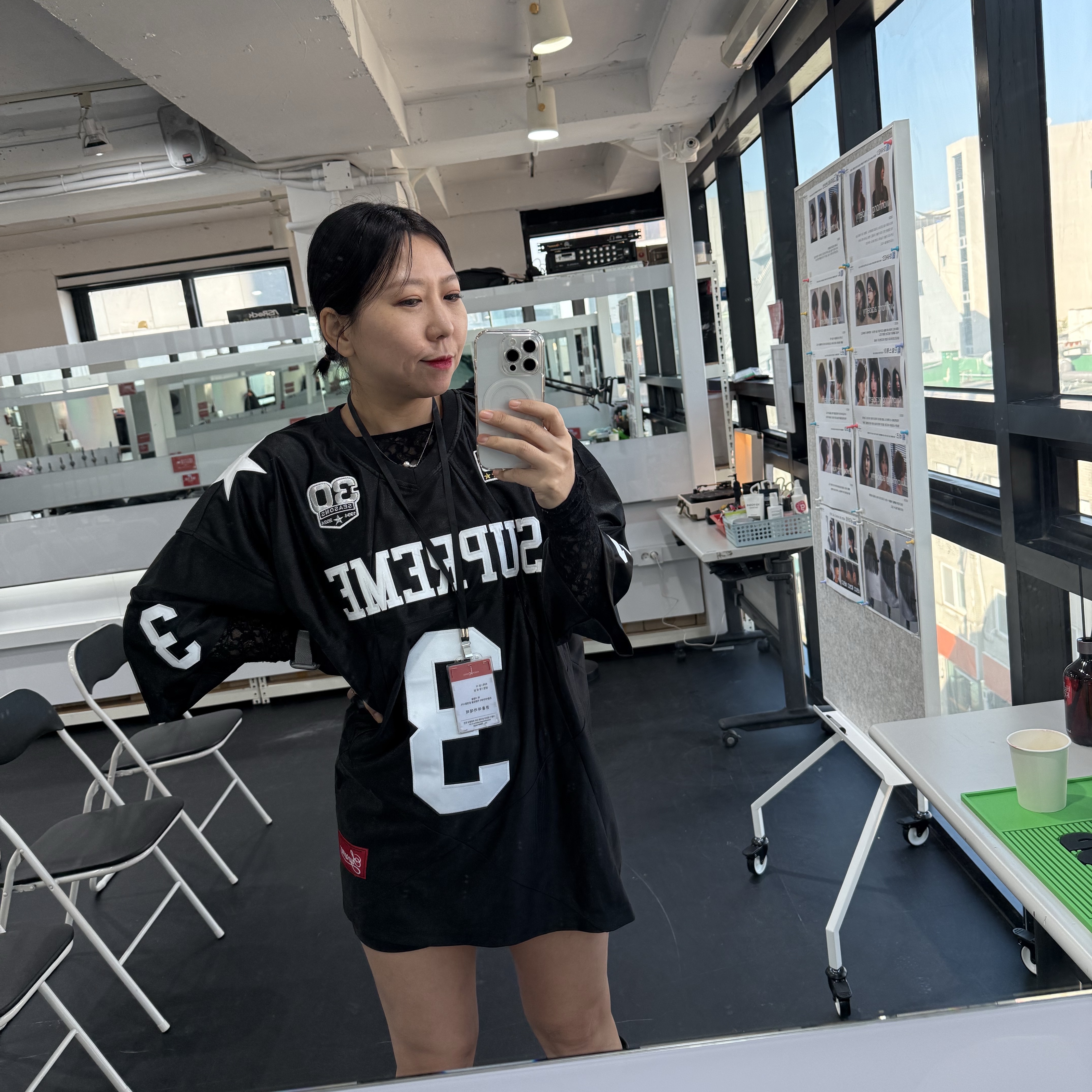 Supreme Star Football Jersey Black - 24FW 착용 스타일 - 2