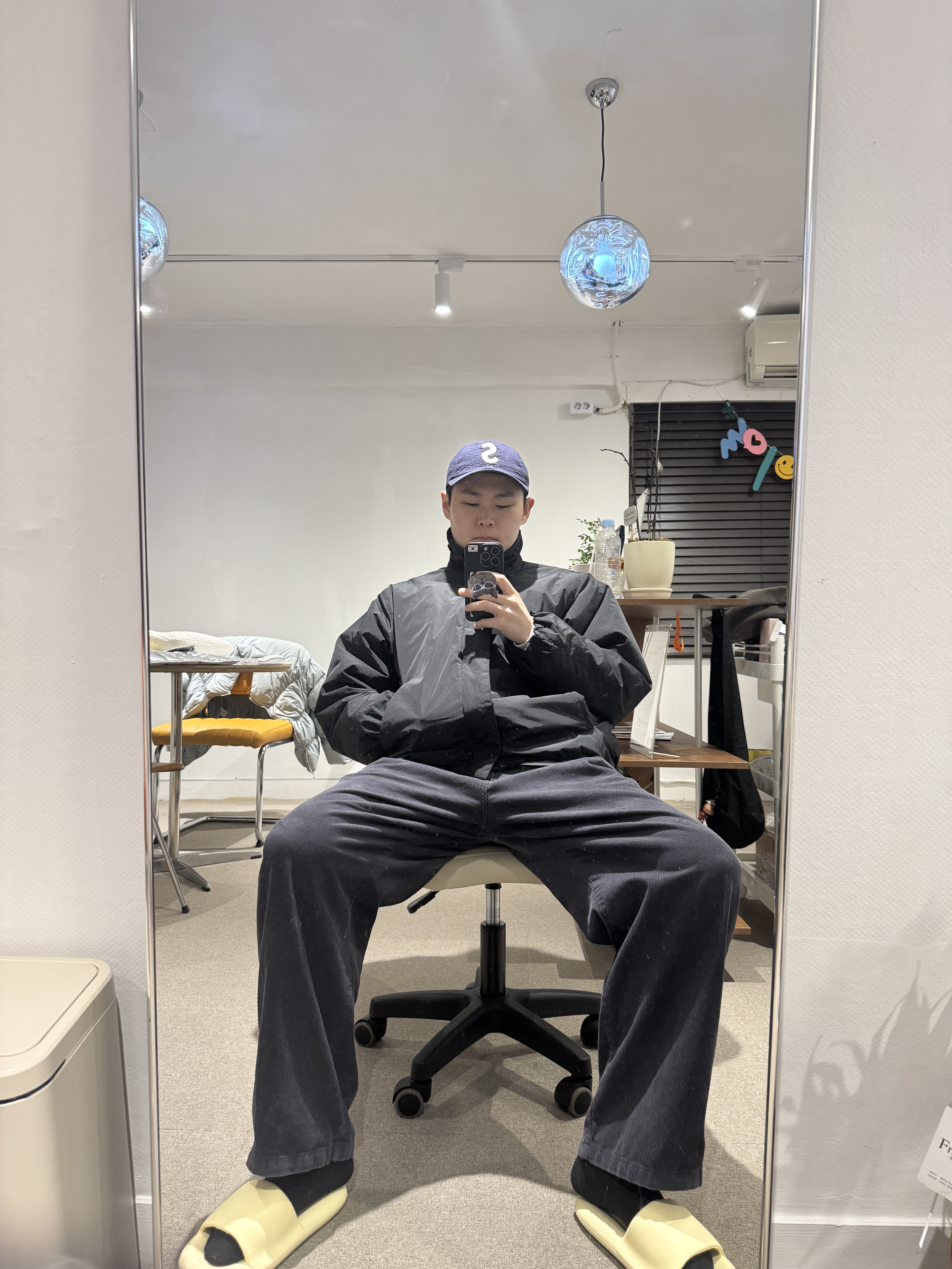 Supreme Seersucker S Logo 6-Panel Navy - 24SS 착용 스타일