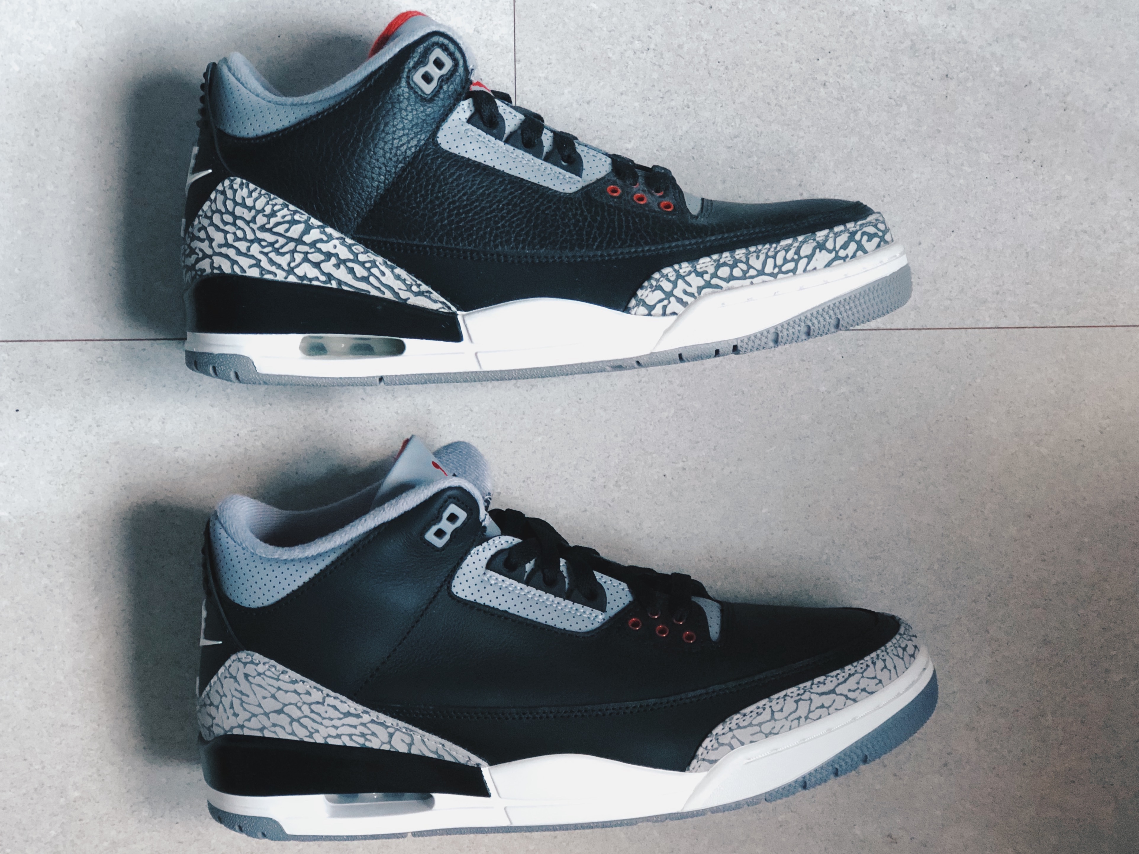 Jordan 3 Retro Black Cement 2024, Jordan 3 Retro OG Black Cement 2018 착용 스타일